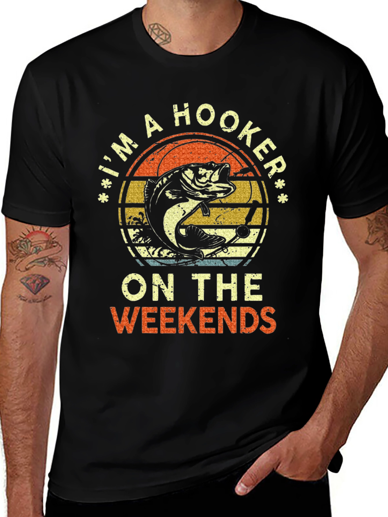 Variant 7 of I'm a Hooker on the Weekends Fishing T-Shirt