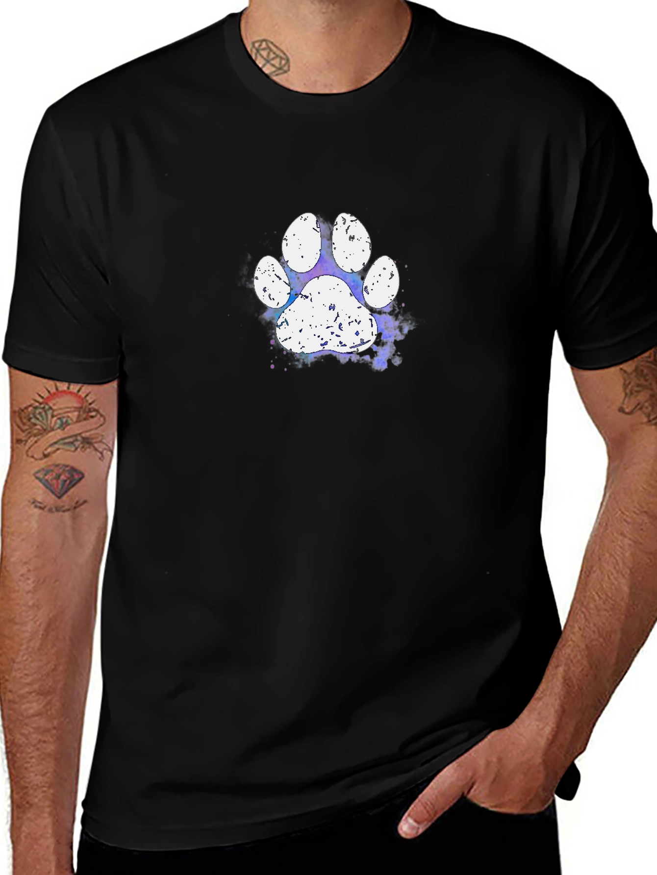 Variant 8 of Cosmic Paw Print Black T-Shirt