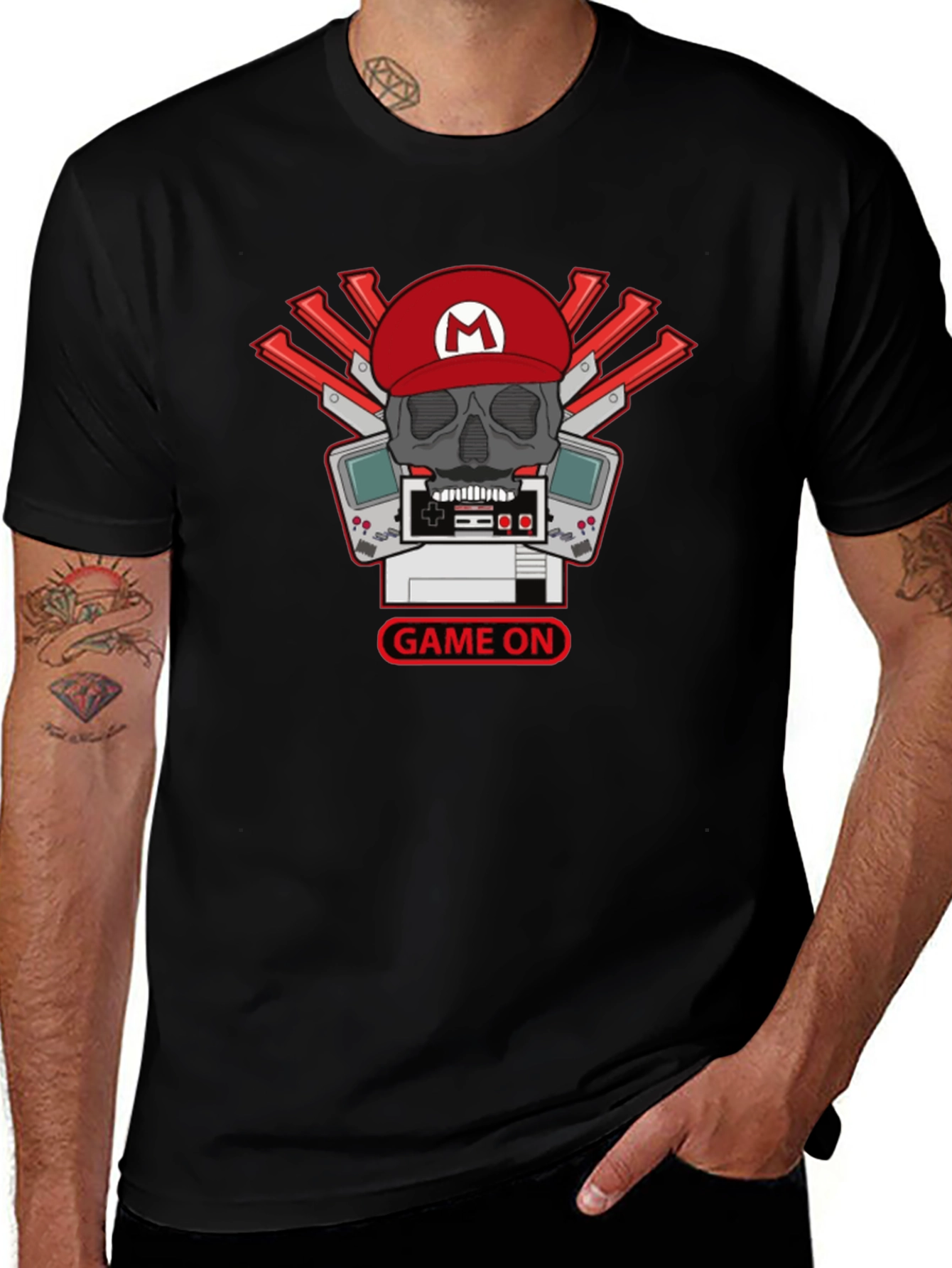 Variant 28 of Game On Skull Graphic T-Shirt