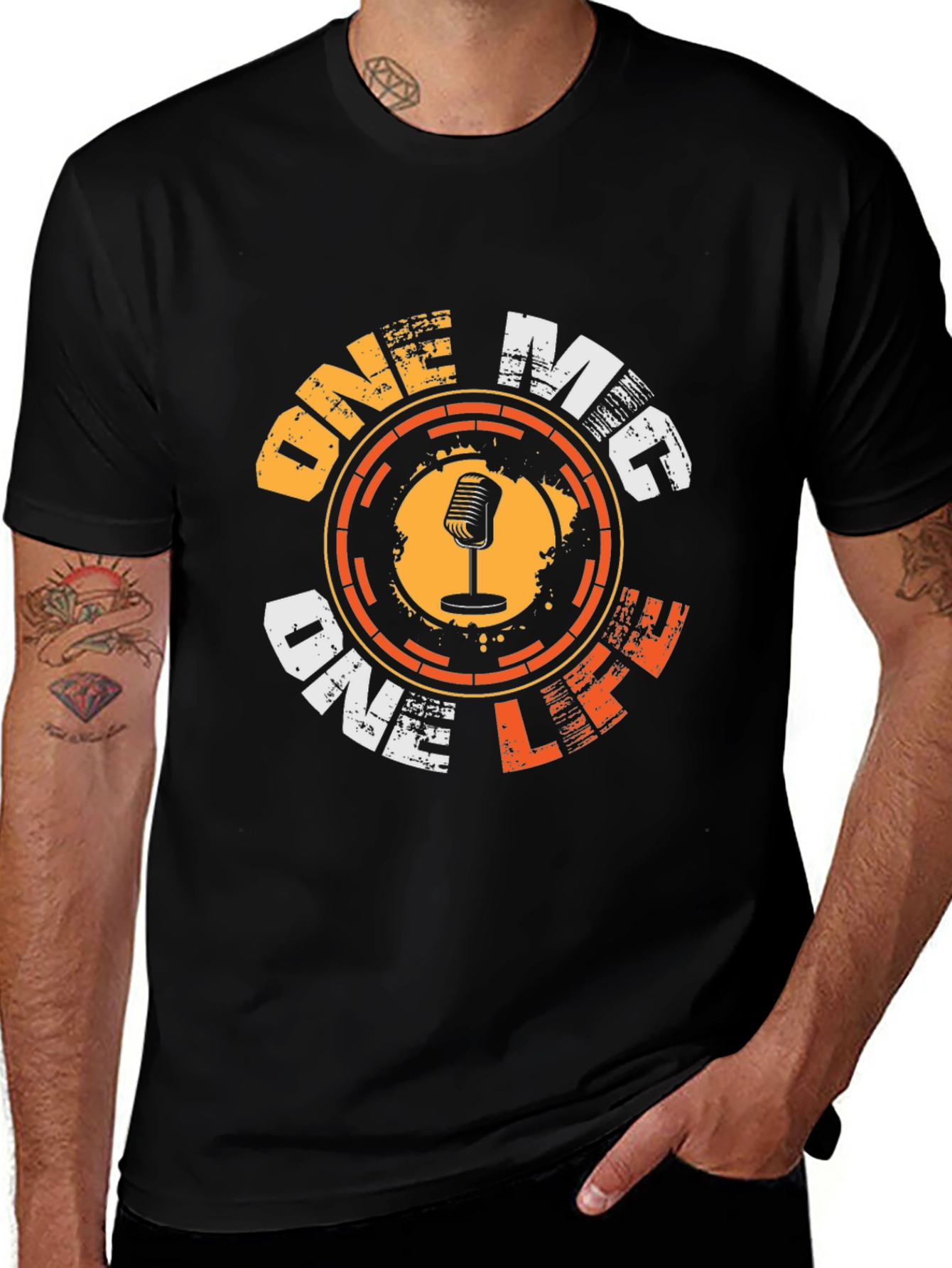 Variant 29 of One Mic One Life Graphic Tee - Black
