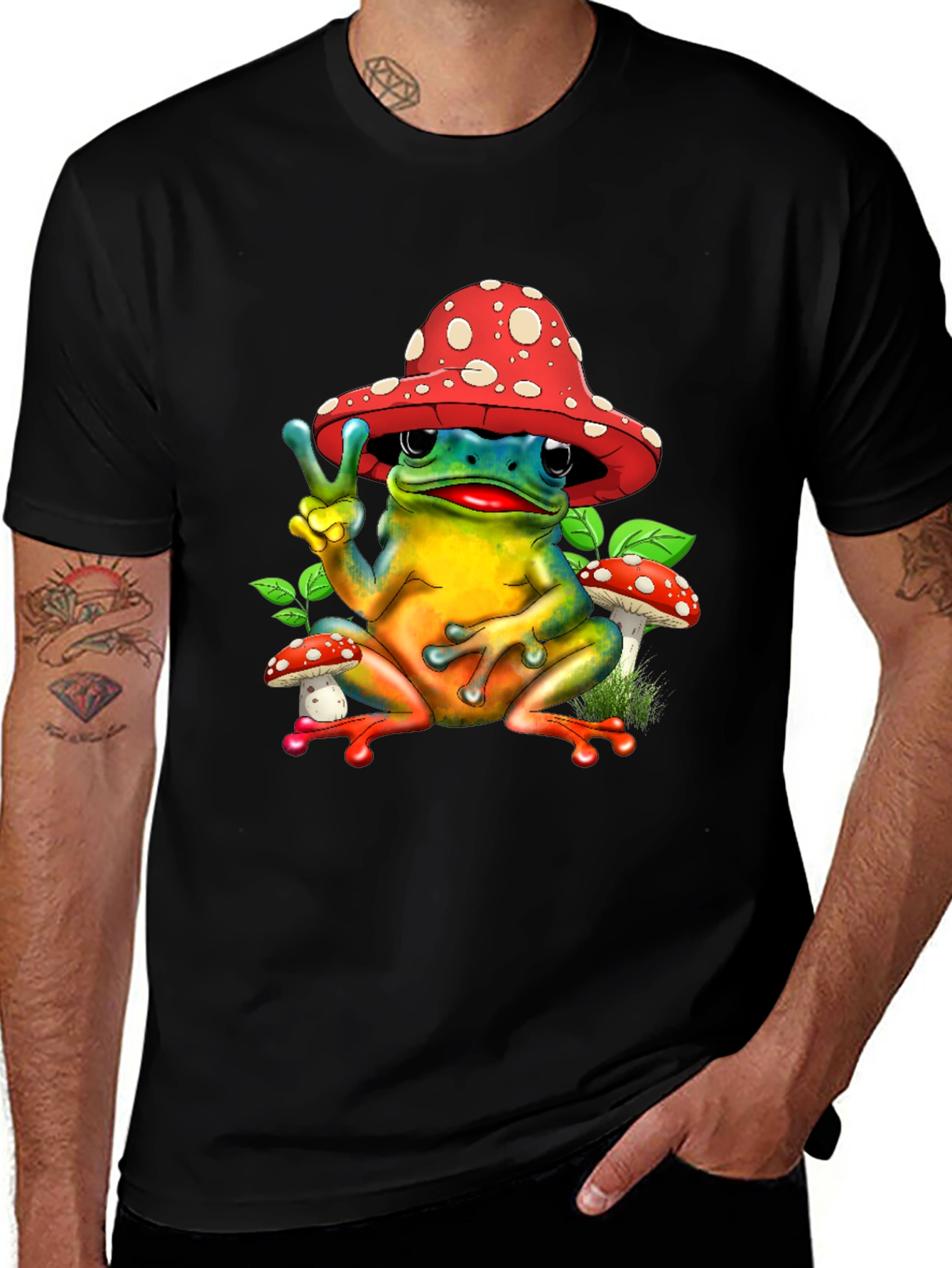Variant 4 of Peace Frog Mushroom Hat T-Shirt