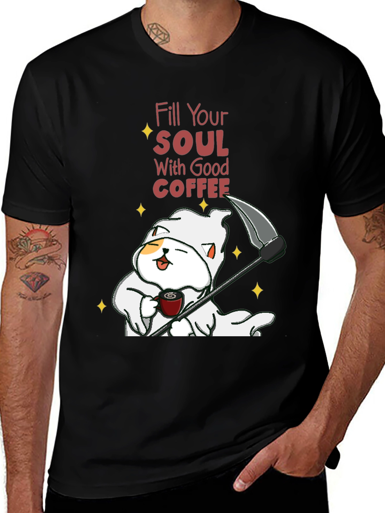 Variant 9 of Coffee Cat Grim Reaper T-Shirt