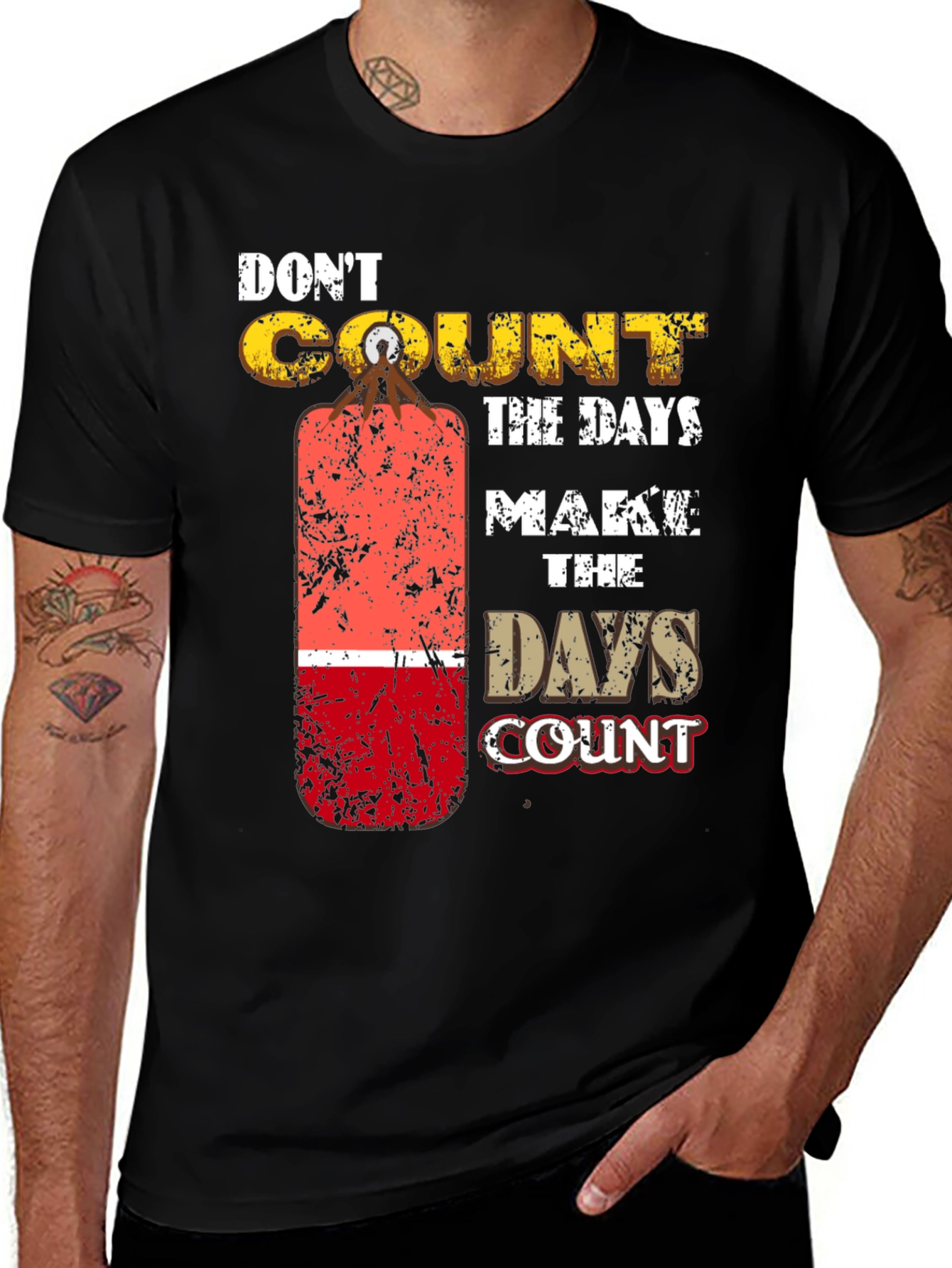 Variant 5 of Motivational Boxing T-Shirt - Don't Count, Make the Days Count
