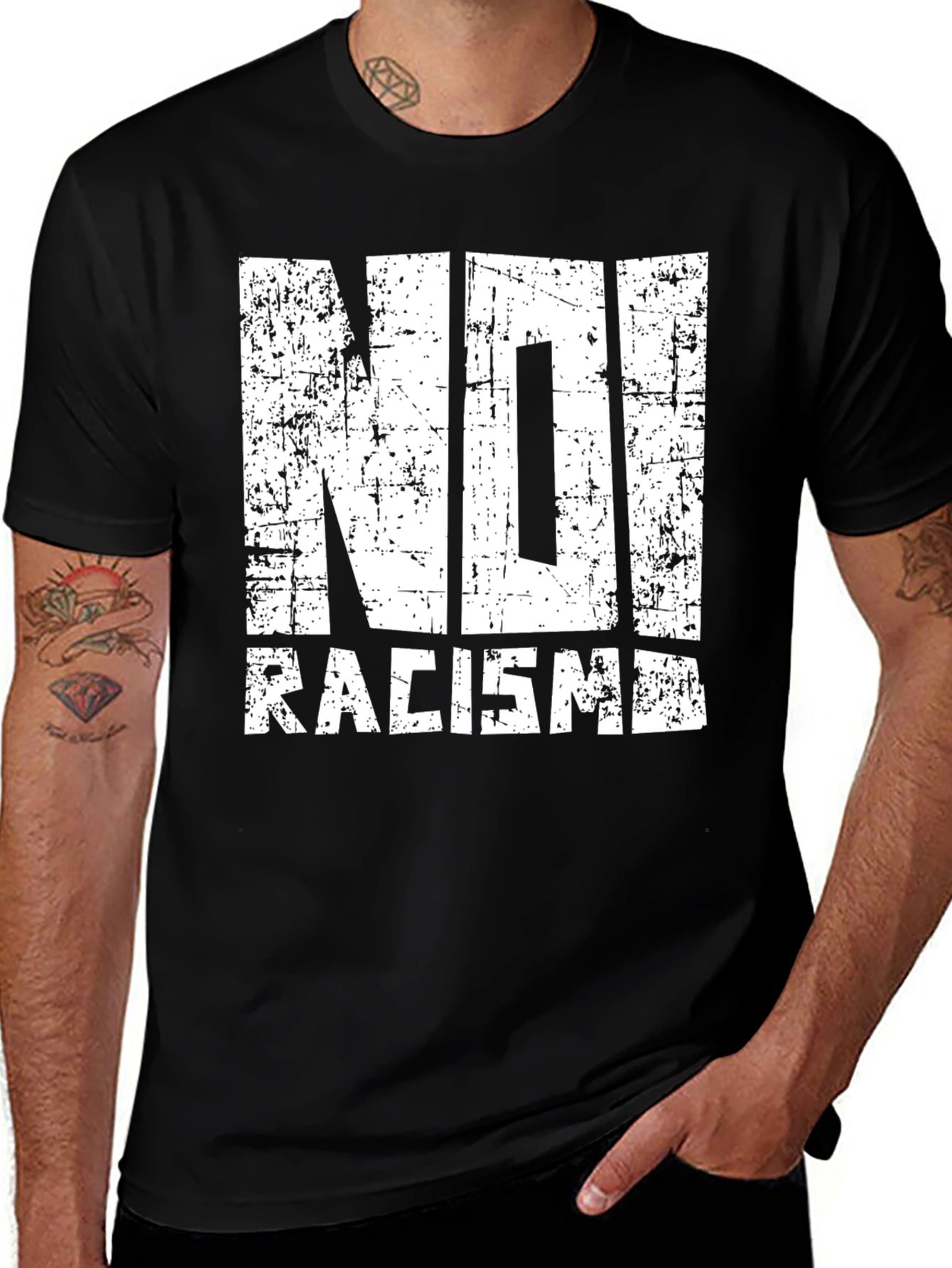 Variant 24 of No Racism Distressed Graphic T-Shirt