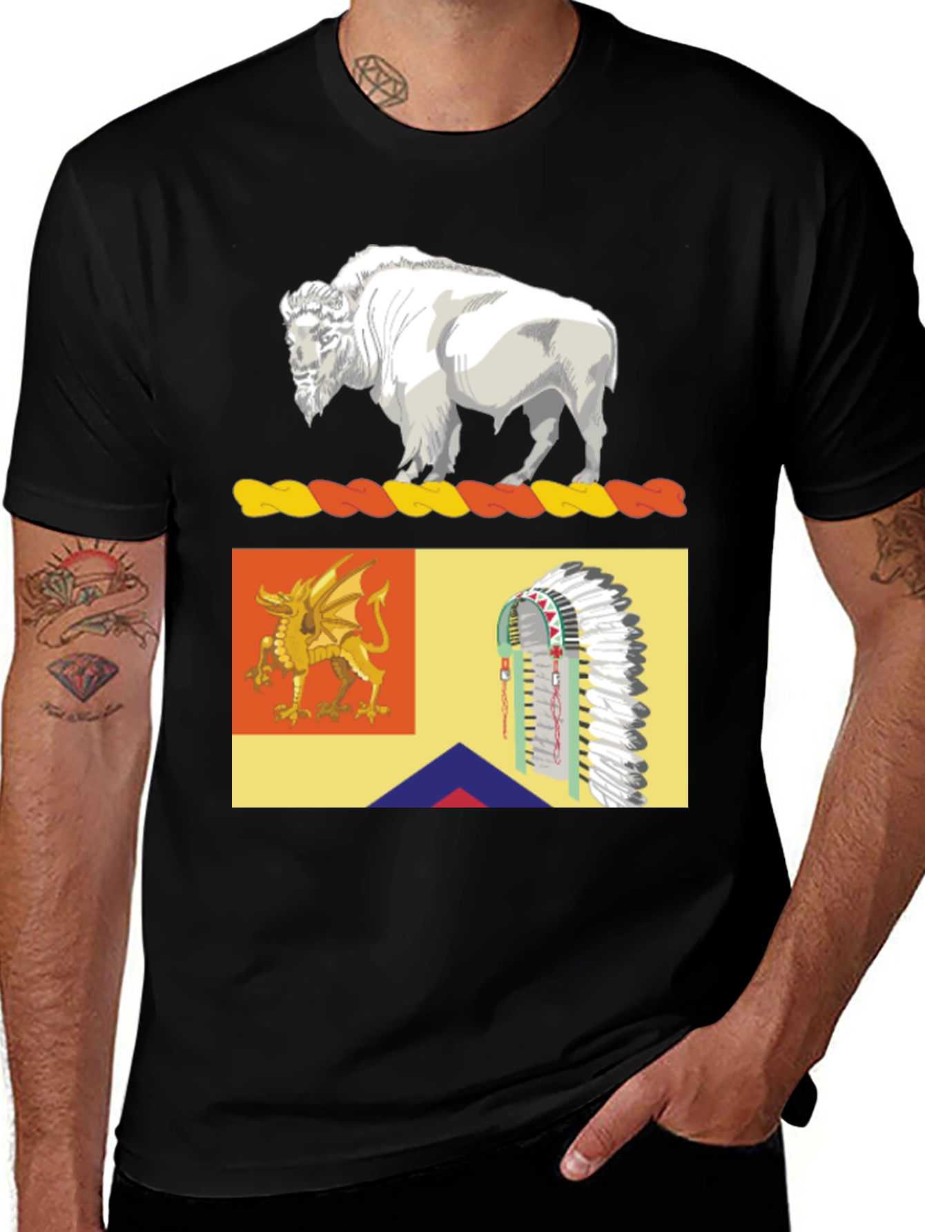 Variant 7 of Buffalo, Dragon, & Headdress Graphic Tee