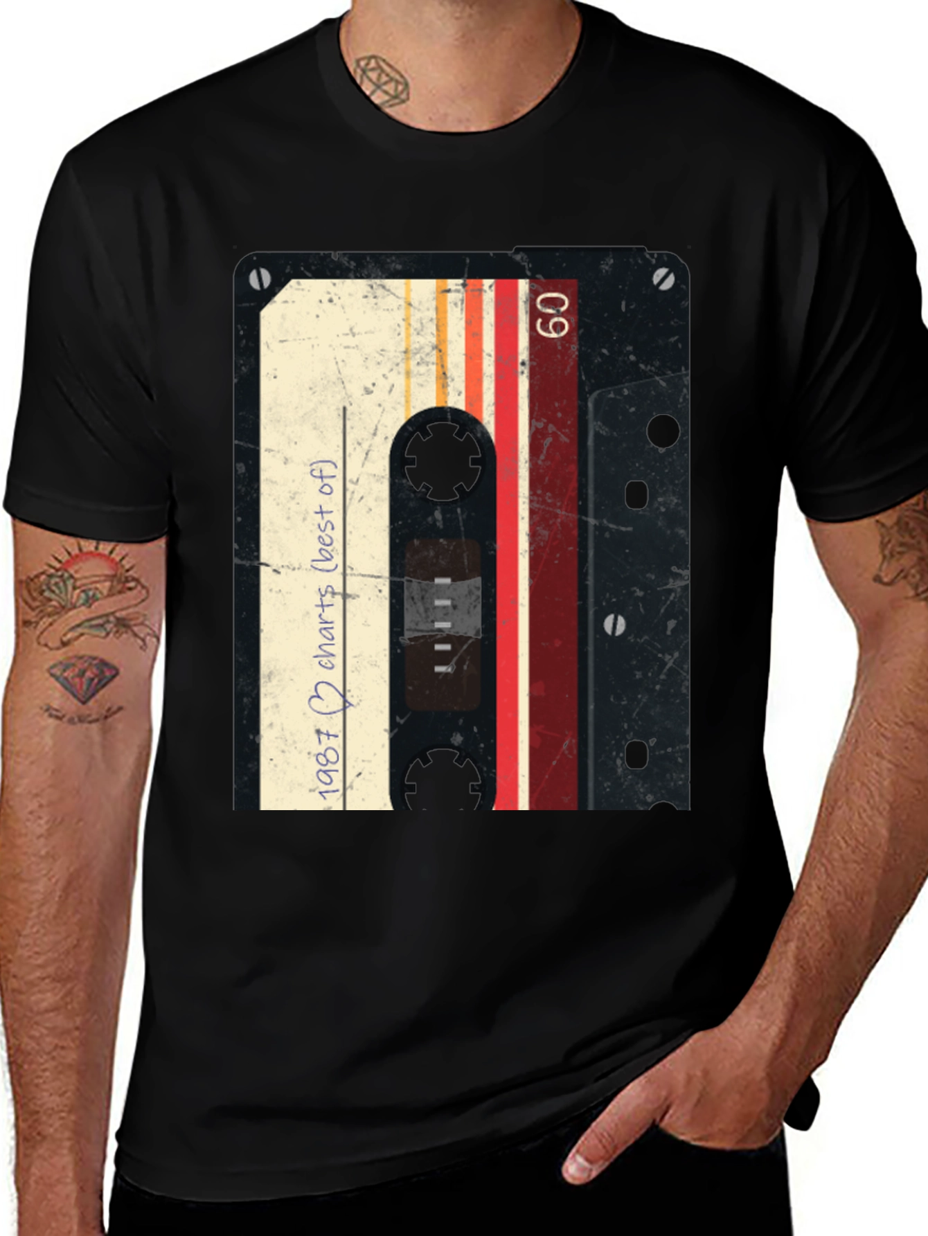 Variant 6 of Retro 1987 Mixtape Graphic Tee - Vintage Style T-Shirt
