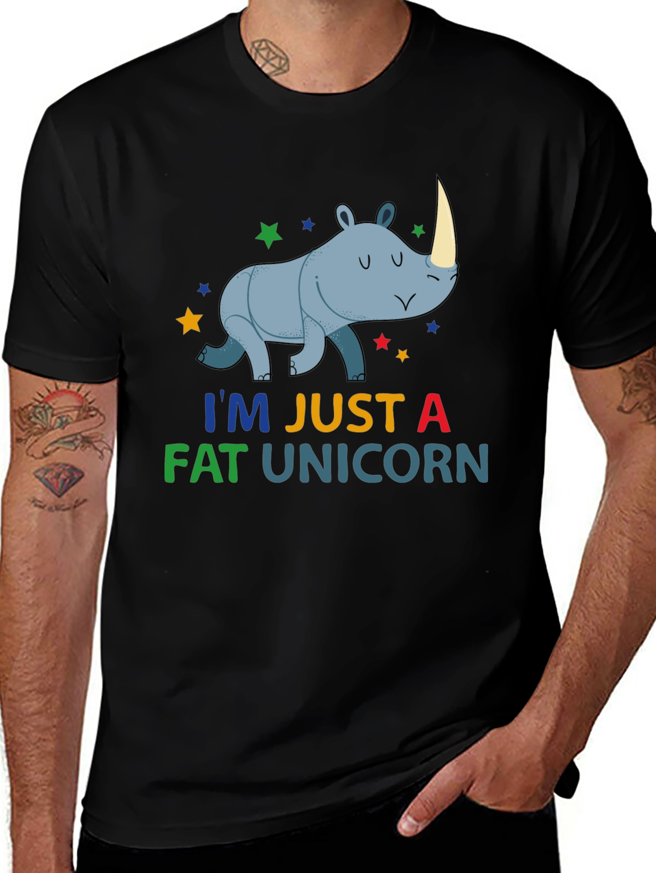 Variant 15 of Funny Fat Unicorn Rhino Graphic T-Shirt