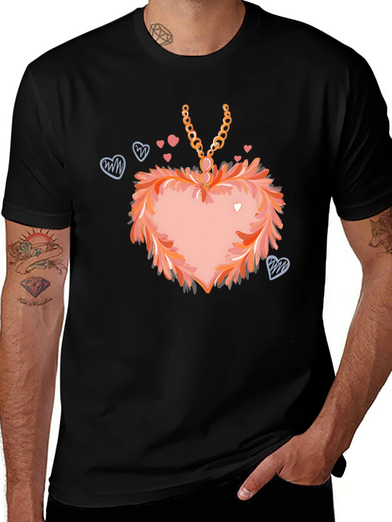 Variant 19 of Heart Pendant T-Shirt: Fashionable Valentine's Day Apparel