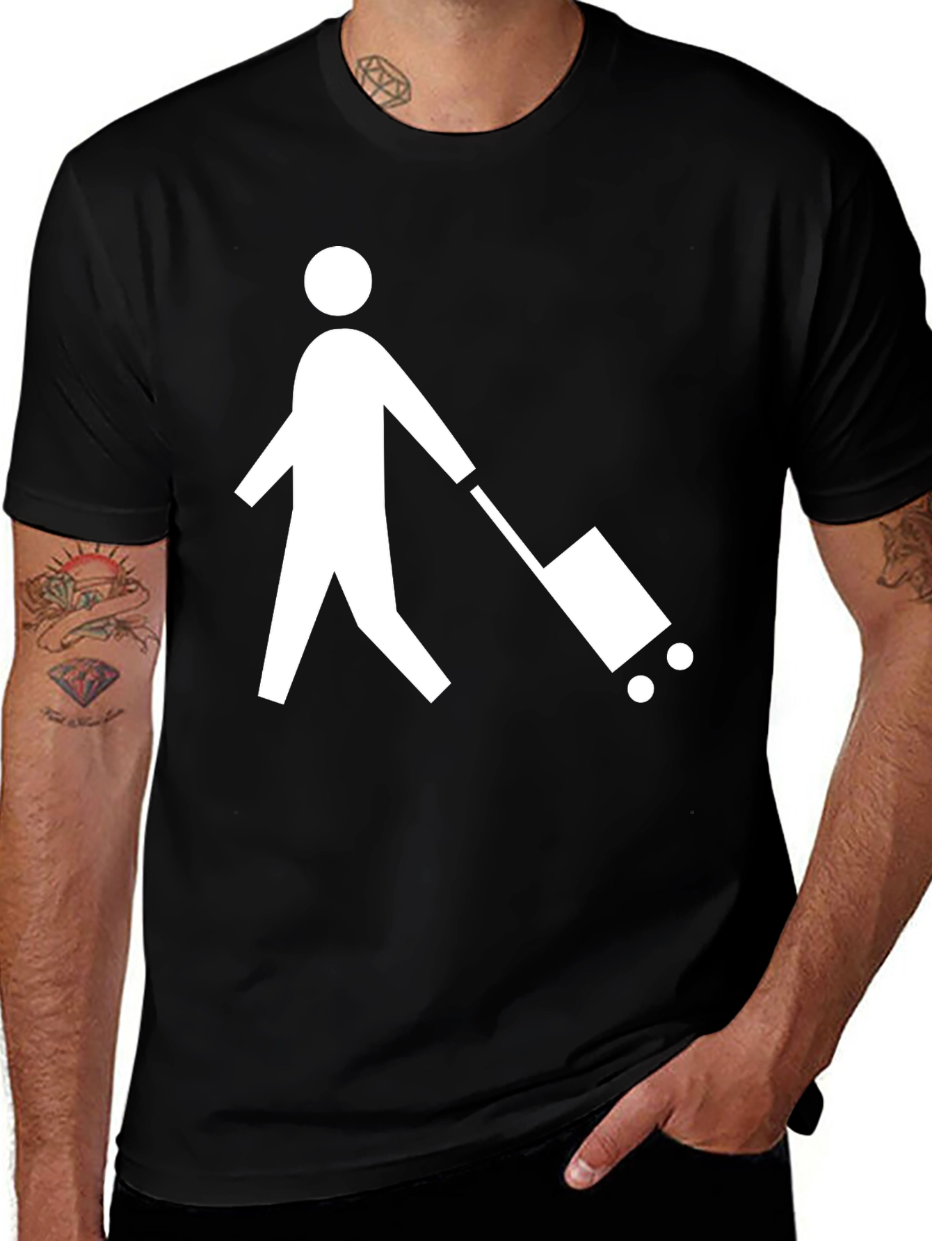Variant 13 of Traveler Graphic Tee - Black Cotton Blend