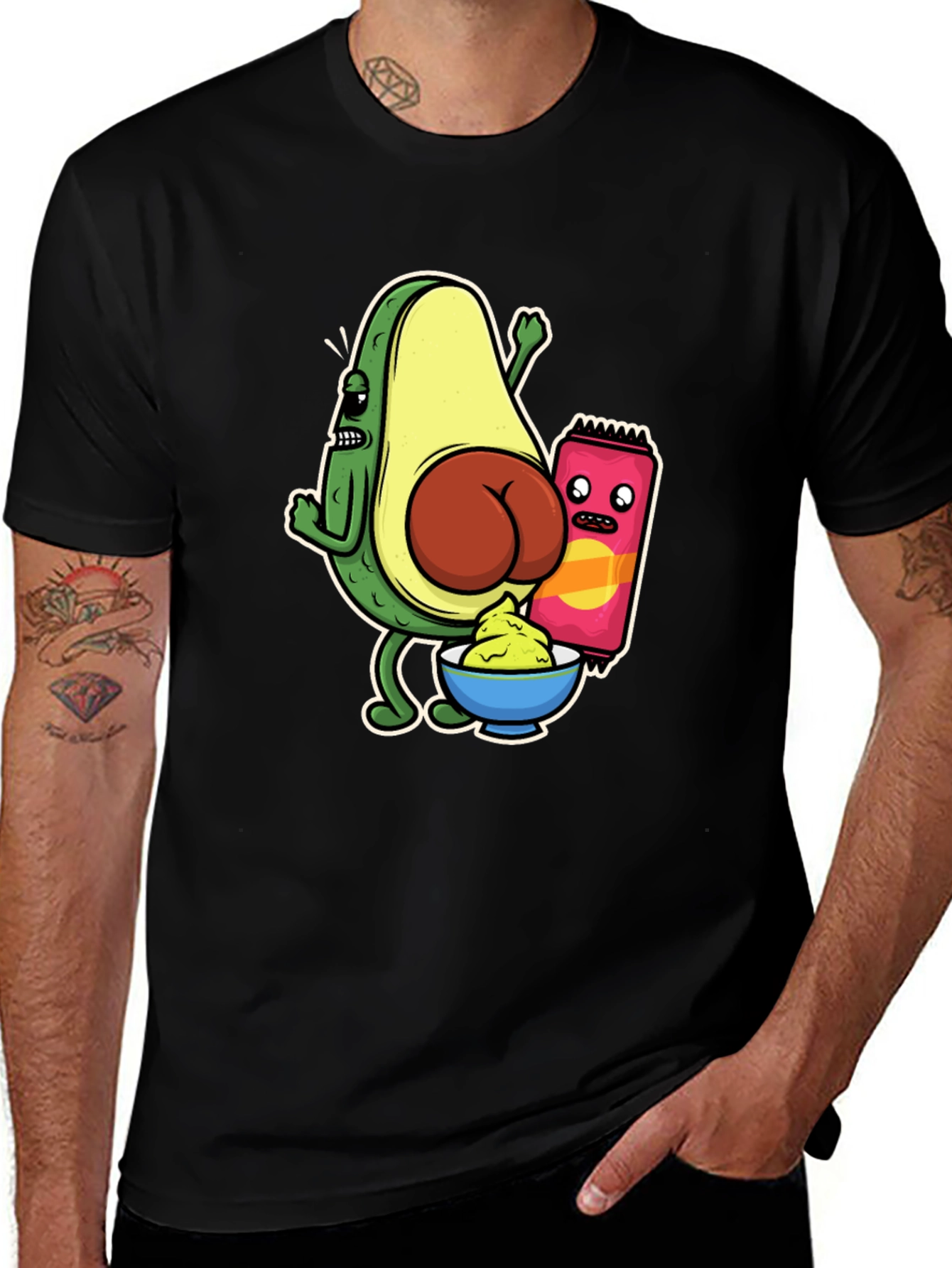 Black Avocado Butt Funny Graphic Tee main image