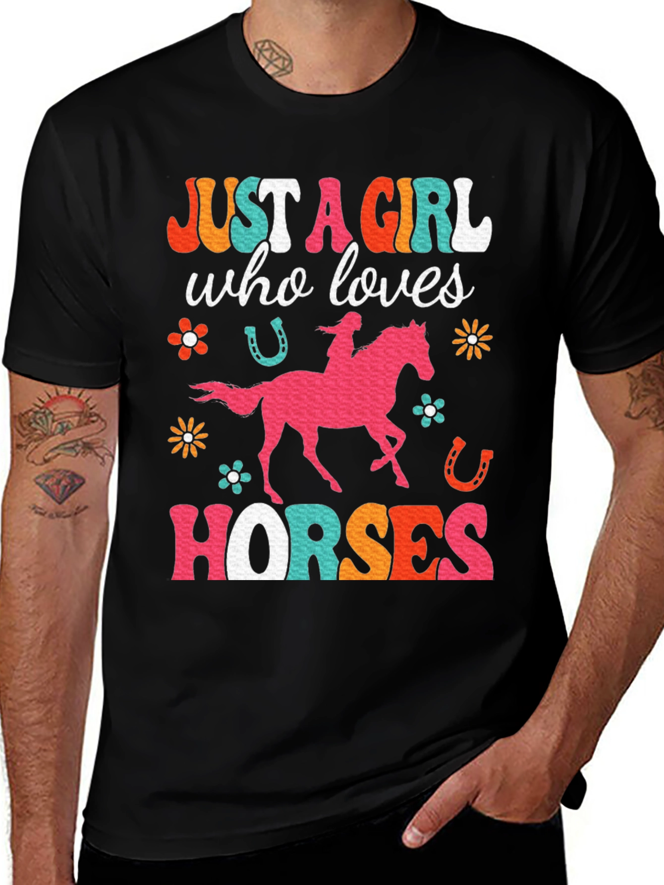 Variant 11 of Just A Girl Who Loves Horses Graphic T-Shirt