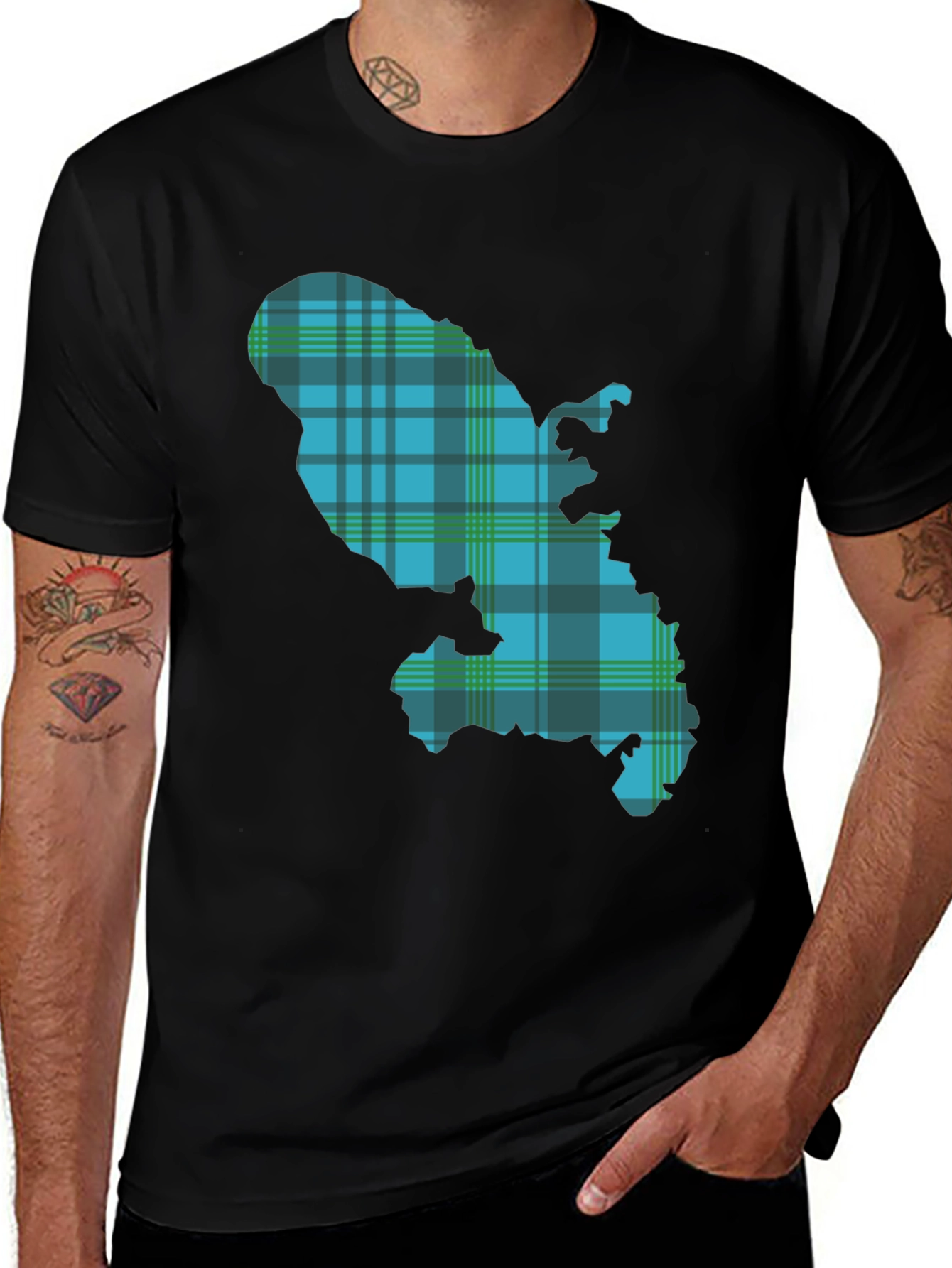 Martinique Plaid Map T-Shirt
