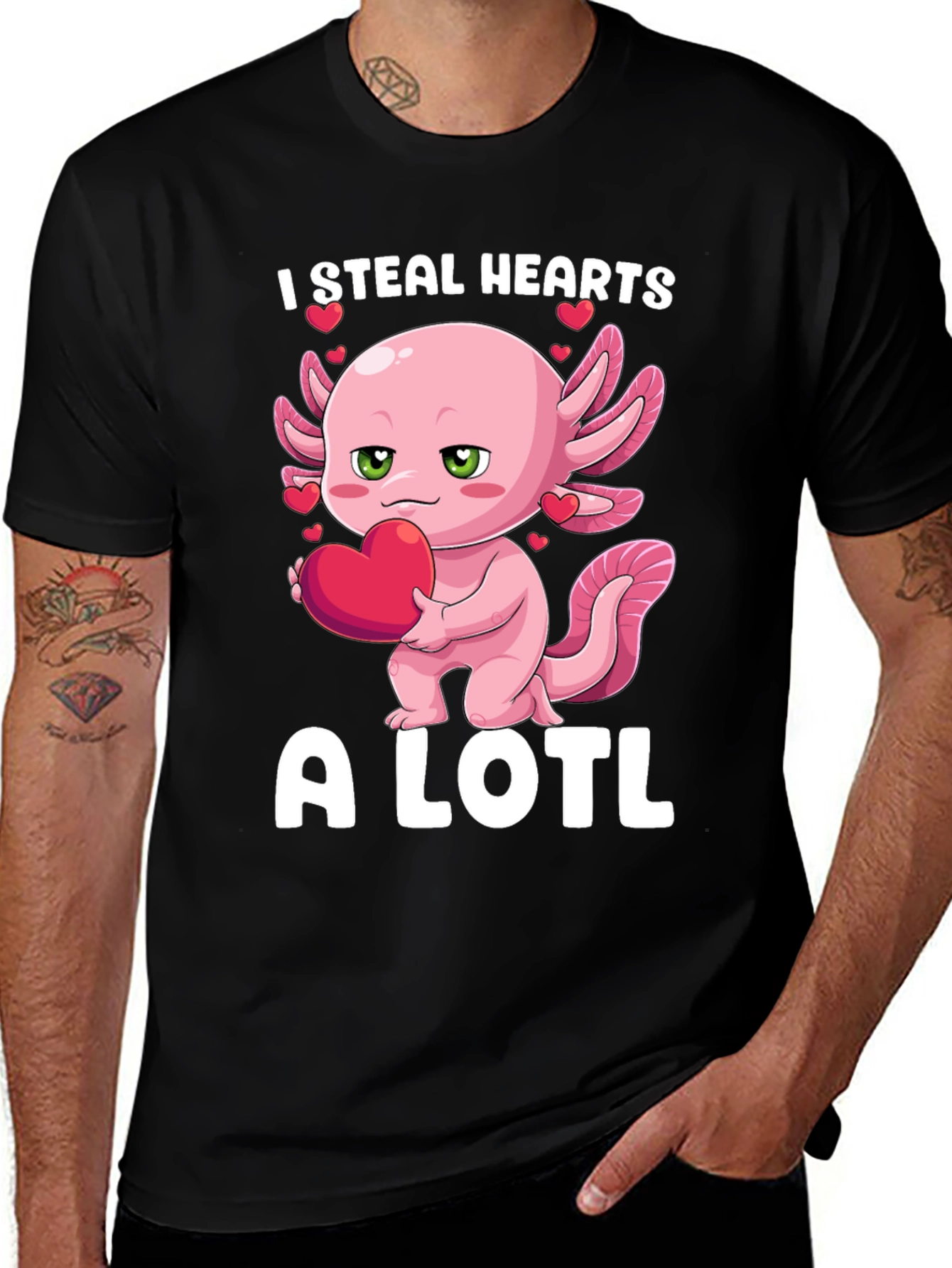Variant 14 of I Steal Hearts A Lotl Axolotl Valentine's Day T-Shirt