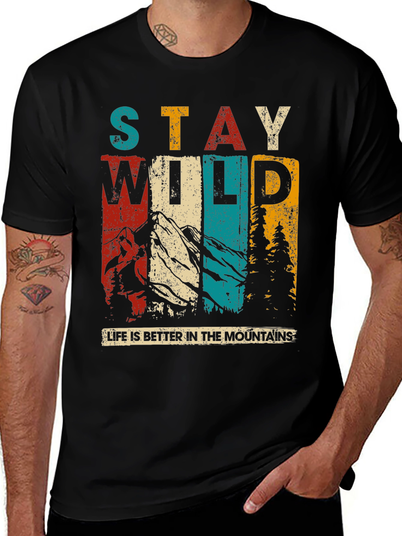 Variant 4 of Stay Wild Mountain Adventure T-Shirt