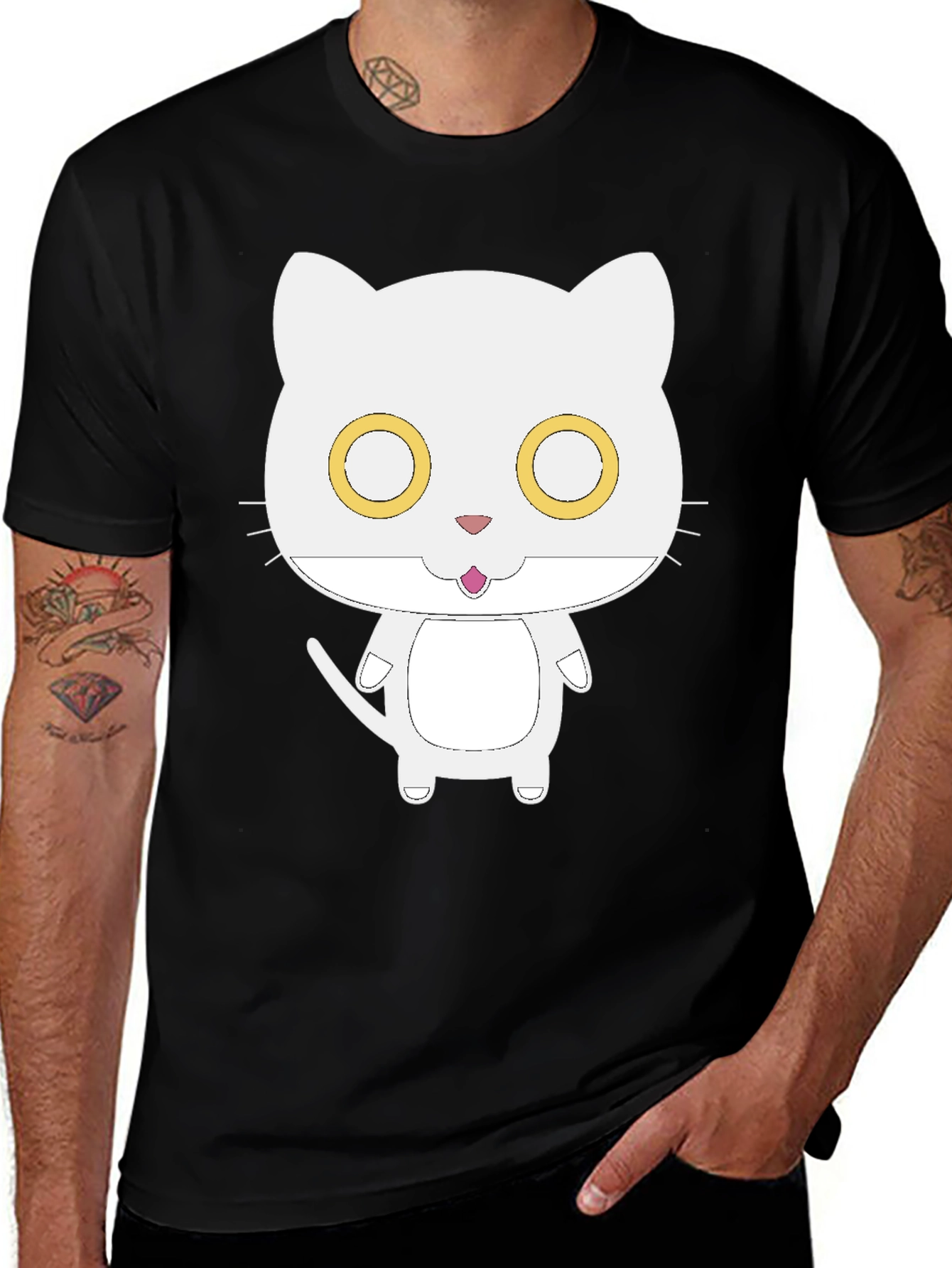 Variant 12 of Cute Cat Graphic T-Shirt - Soft Cotton Tee
