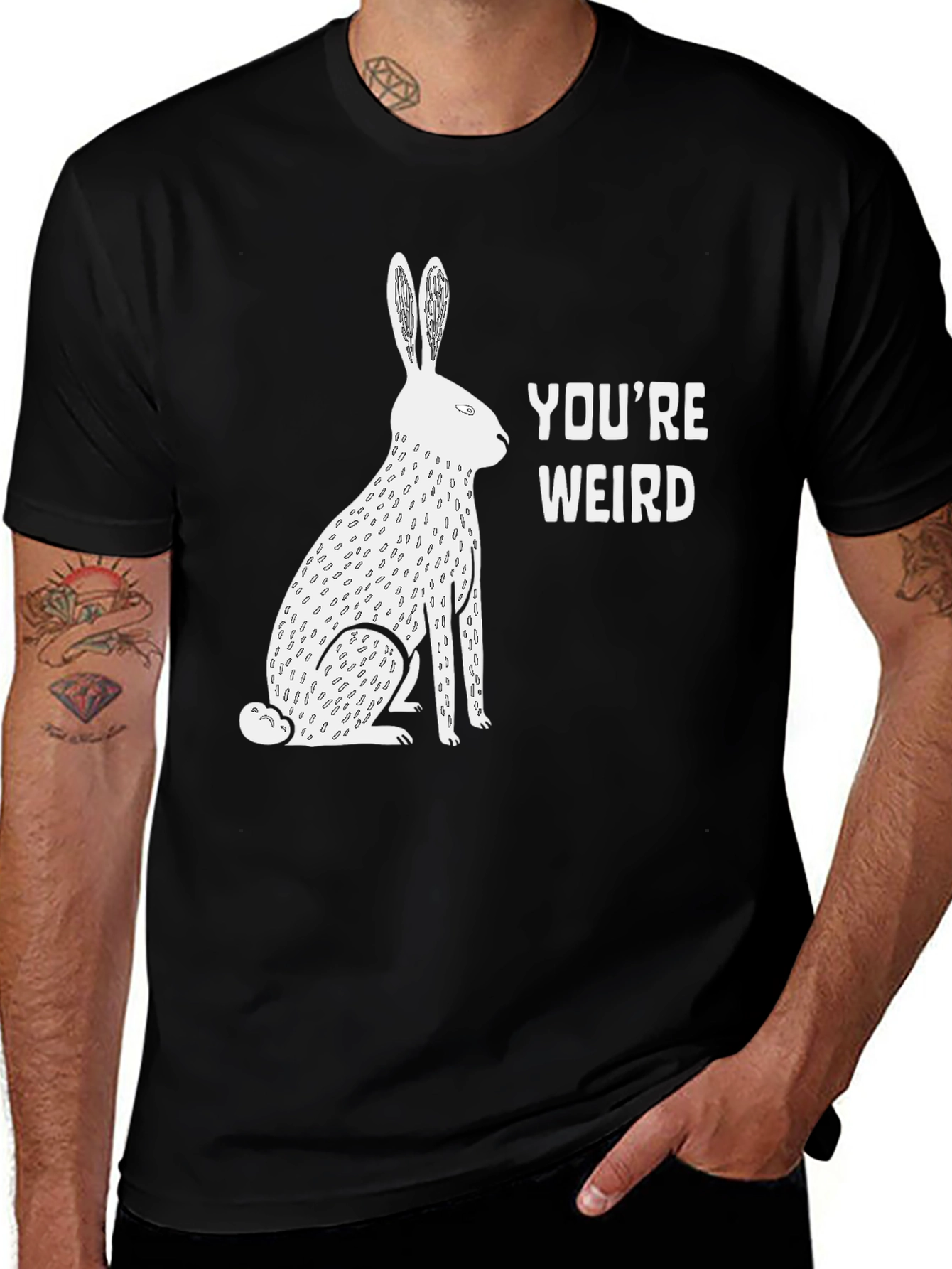 Variant 23 of You're Weird Rabbit Graphic Tee - Unisex