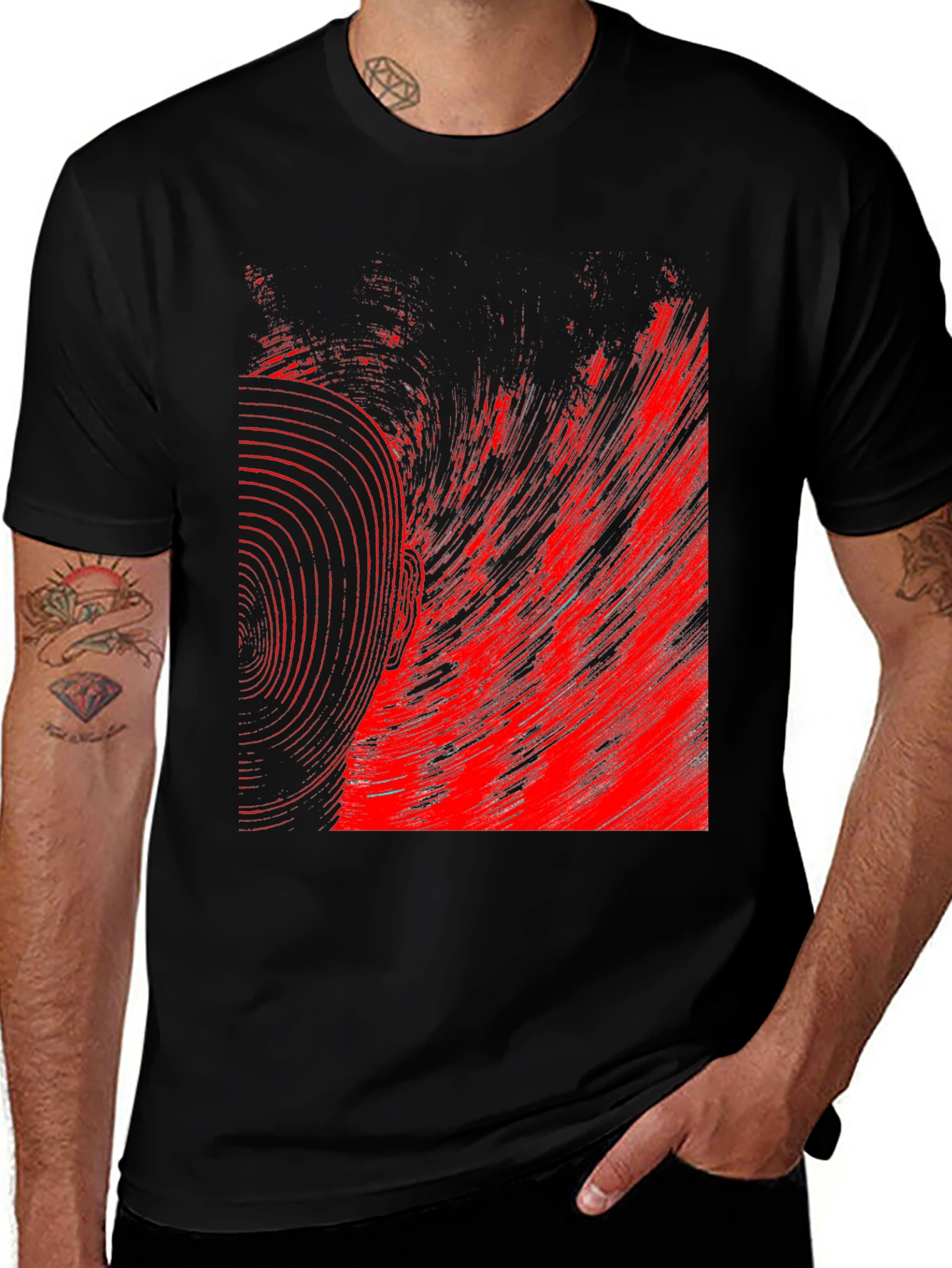 Variant 9 of Abstract Red & Black Graphic Tee