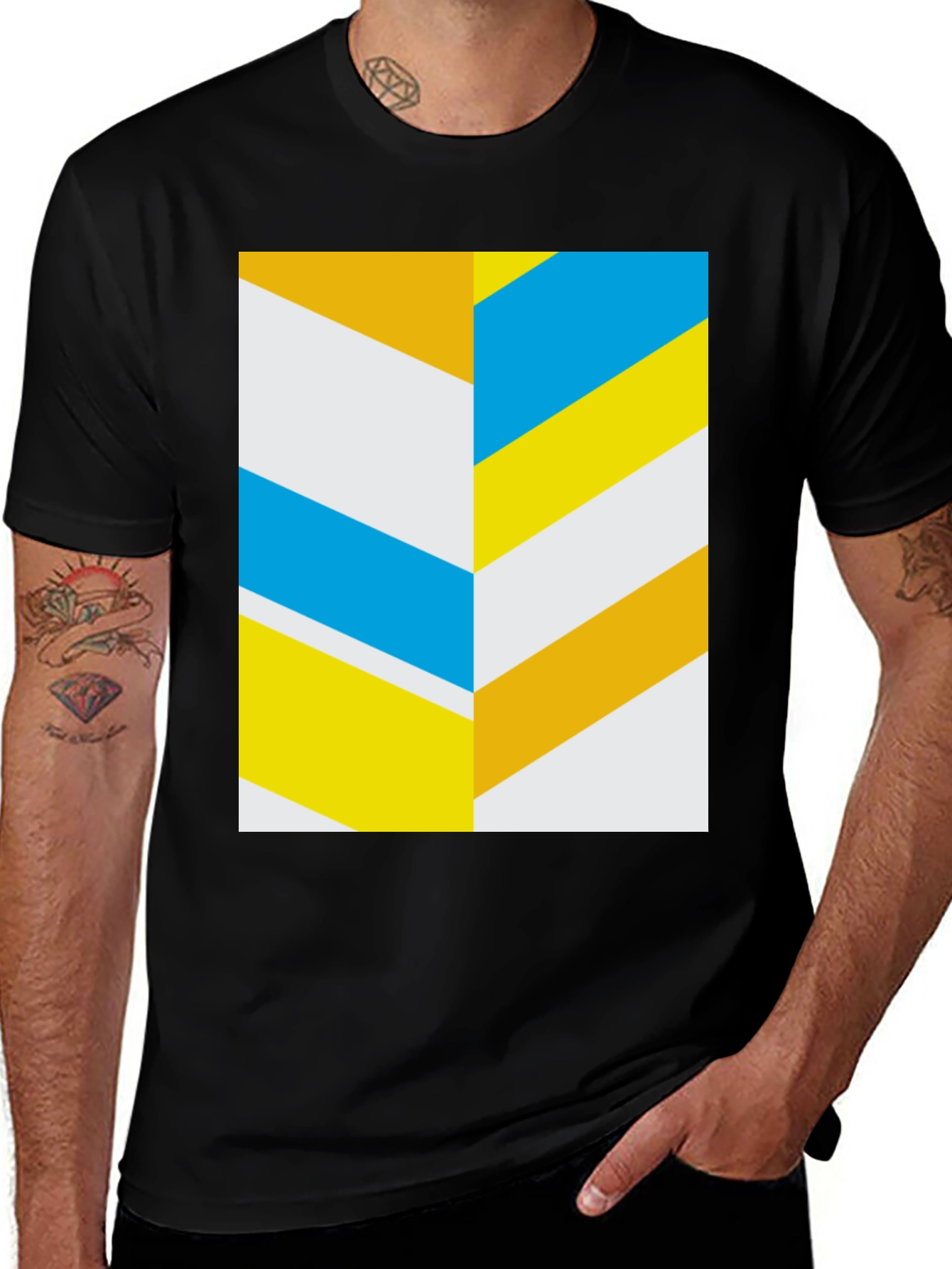 Variant 20 of Geometric Chevron Graphic Tee - Modern Style