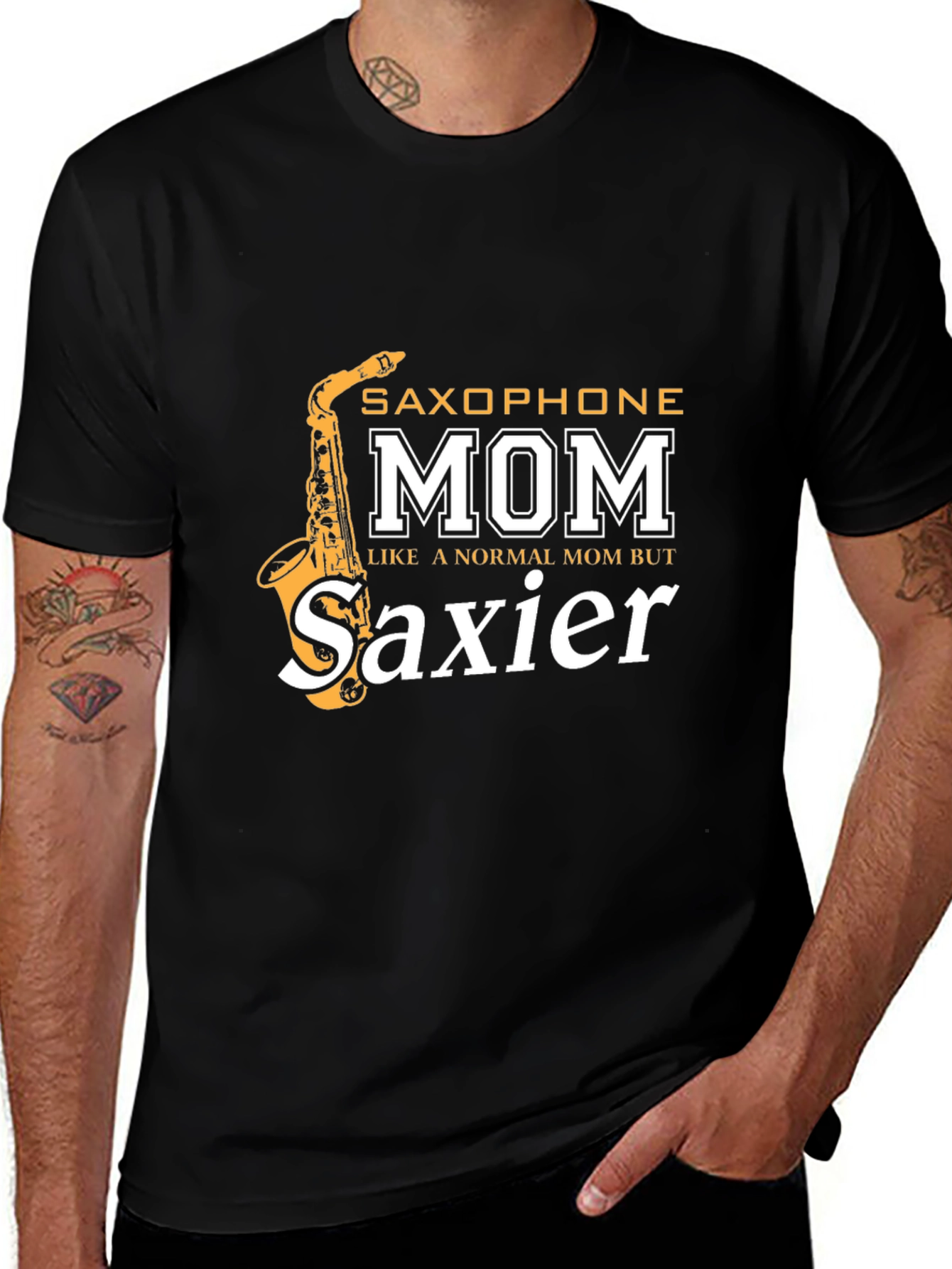 Variant 16 of Saxophone Mom T-Shirt - Saxier Than Normal!
