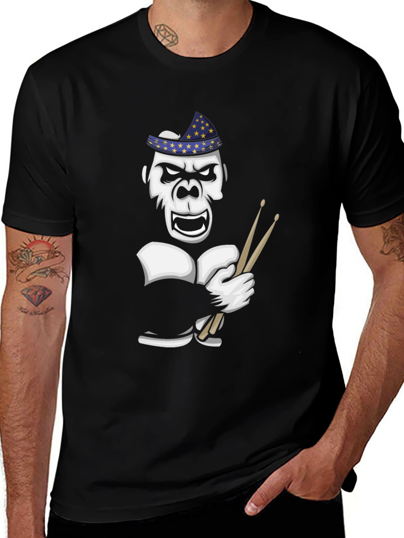 Variant 24 of Drummer Gorilla T-Shirt - Star Hat