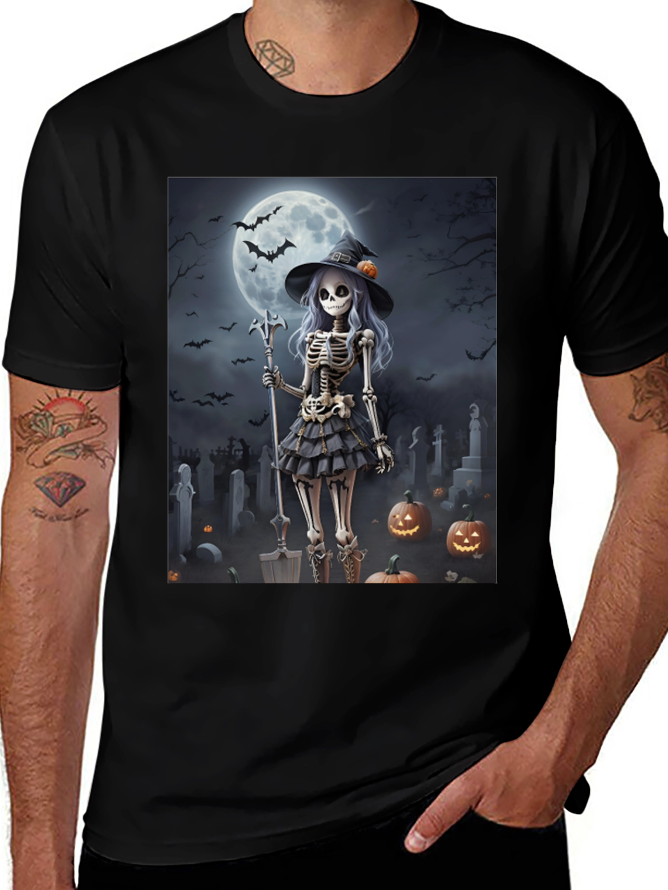 Variant 7 of Halloween Skeleton Witch T-Shirt