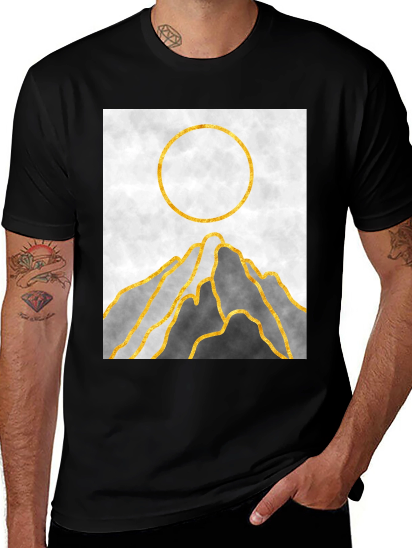 Variant 4 of Abstract Mountain Sunset Graphic Tee