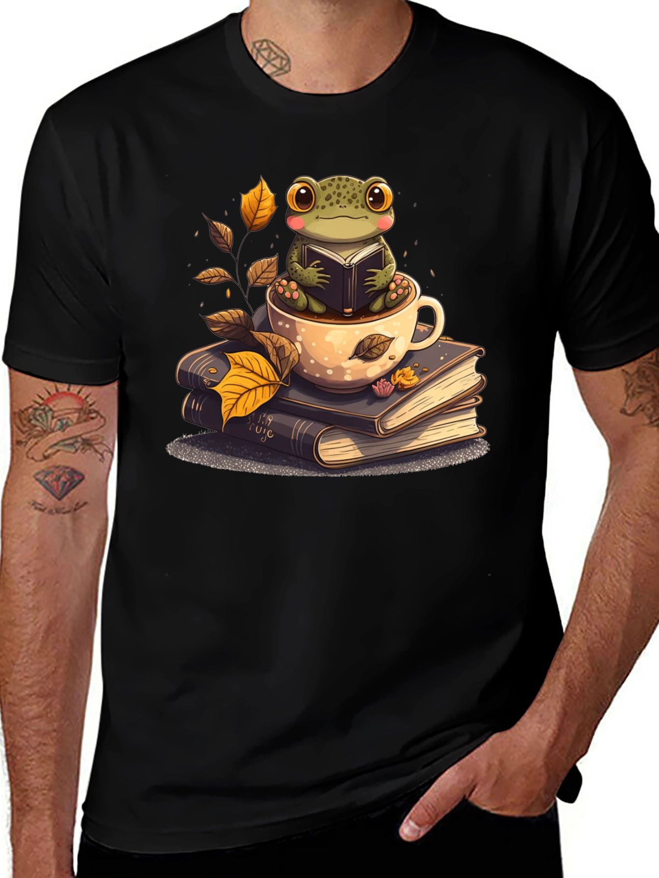 Variant 19 of Bookish Frog T-Shirt: Literary Amphibian Design