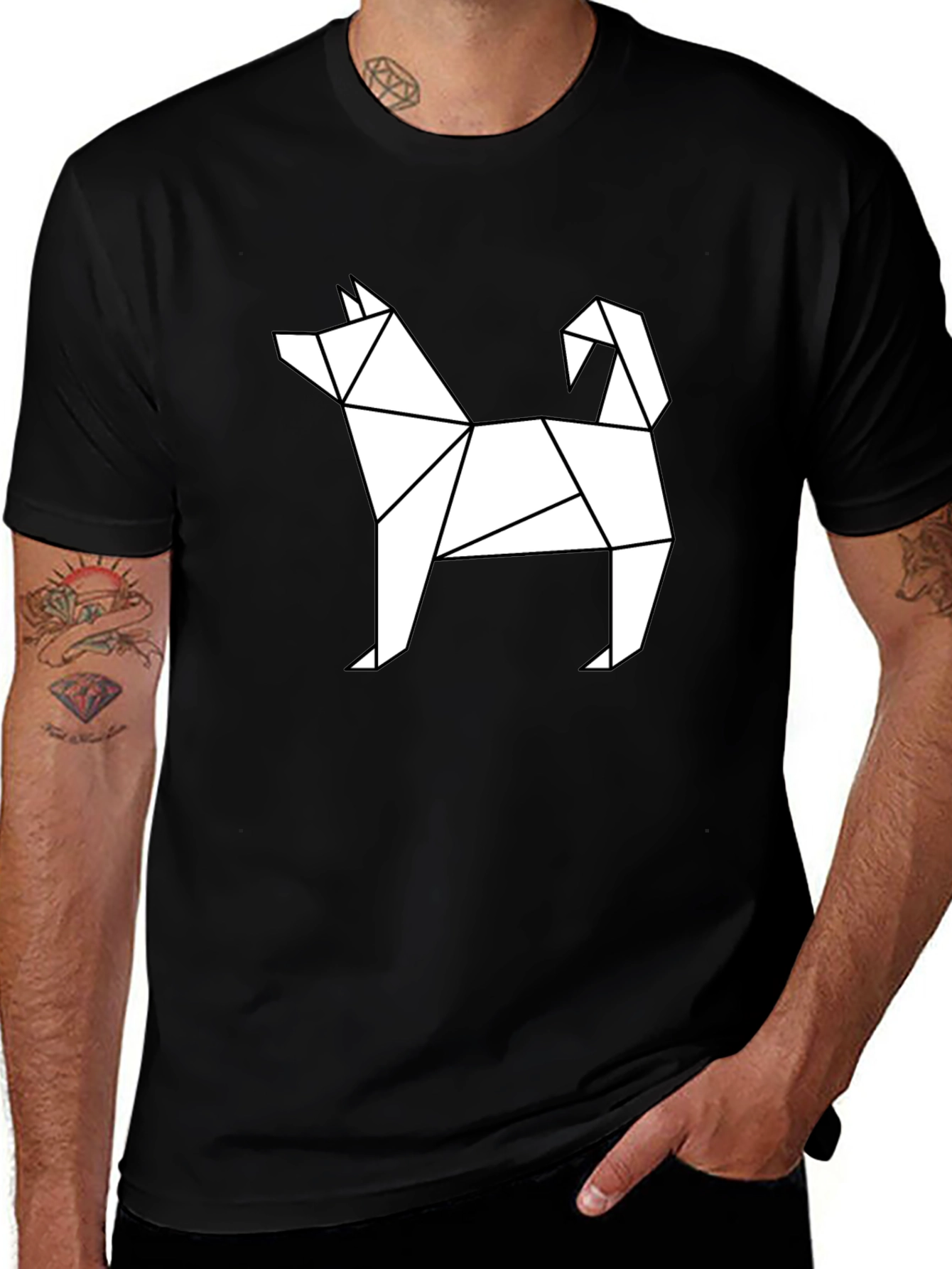 Variant 26 of Geometric Dog Tee - Modern Minimalist Style