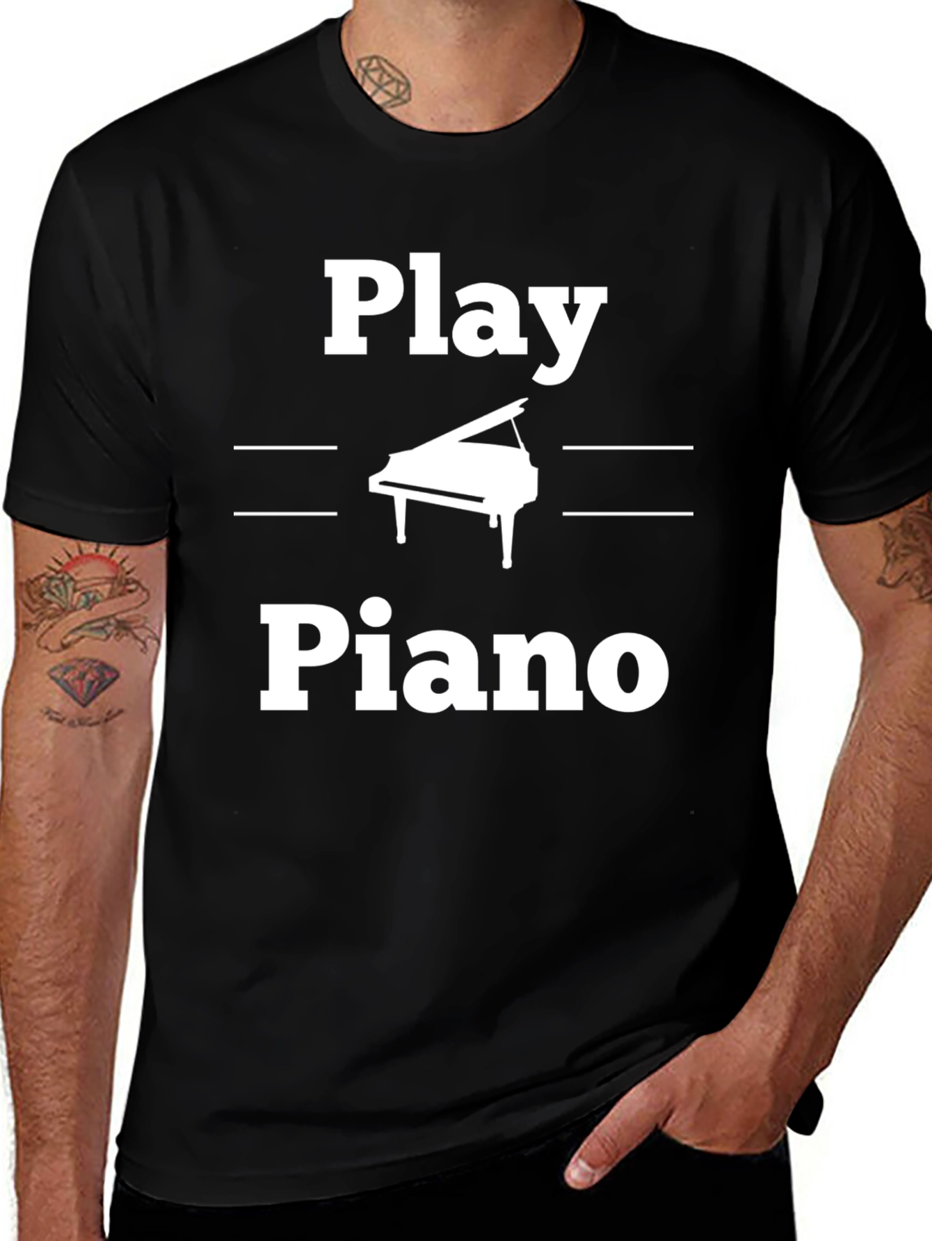 Variant 21 of Play Piano Graphic Tee - Music Lover Shirt