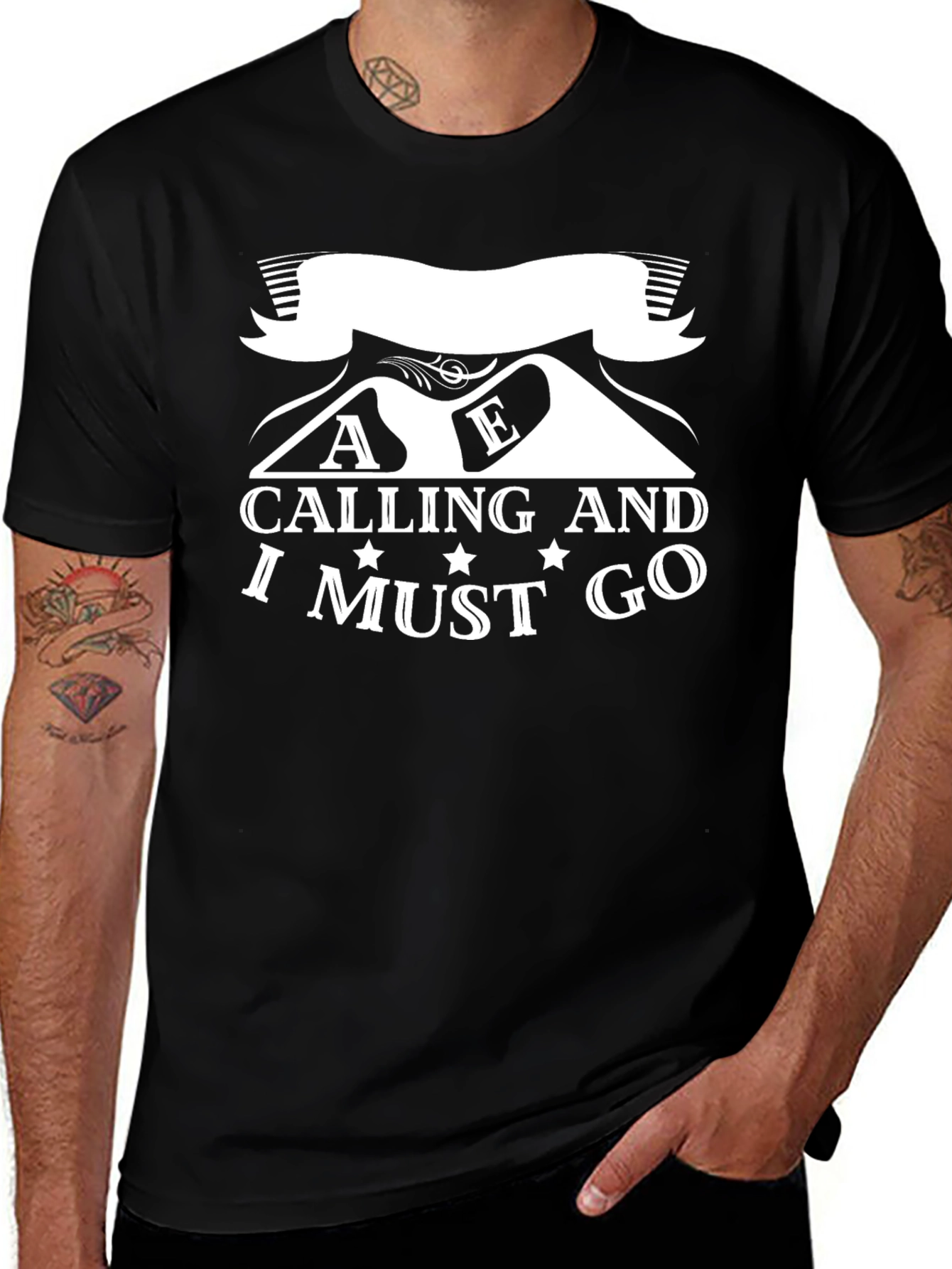 Variant 27 of Mountains Calling Men's Graphic Tee - Adventure Awaits