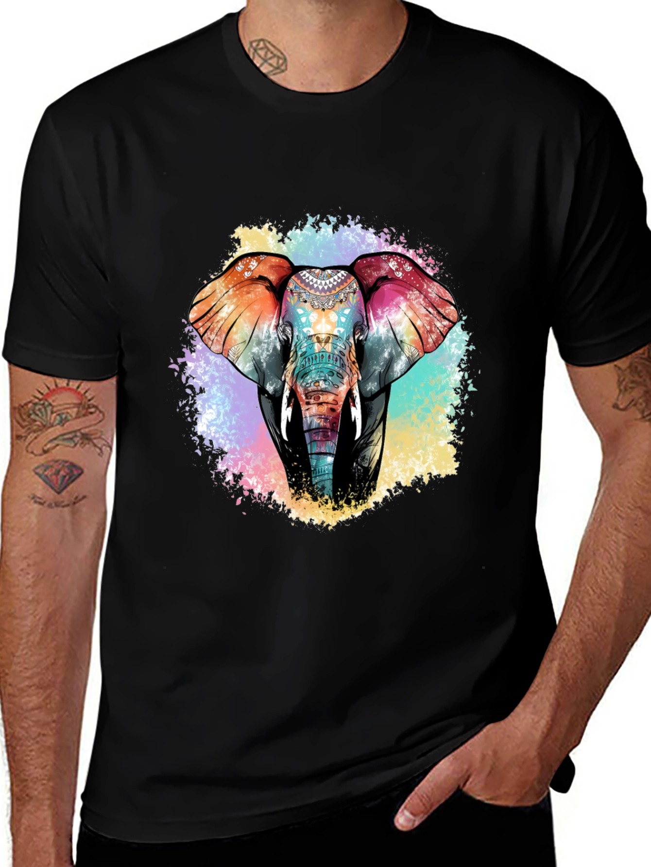 Variant 13 of Elephant Graphic T-Shirt: Vibrant & Unique Design