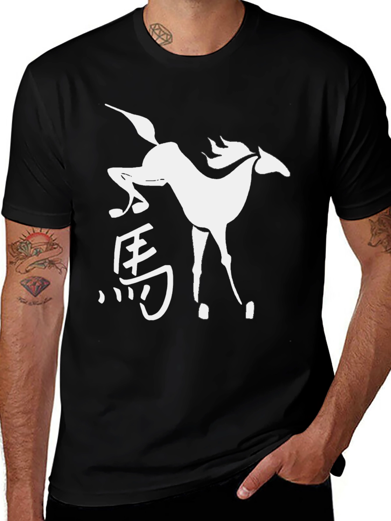 Black Horse Symbol Black T-Shirt main image