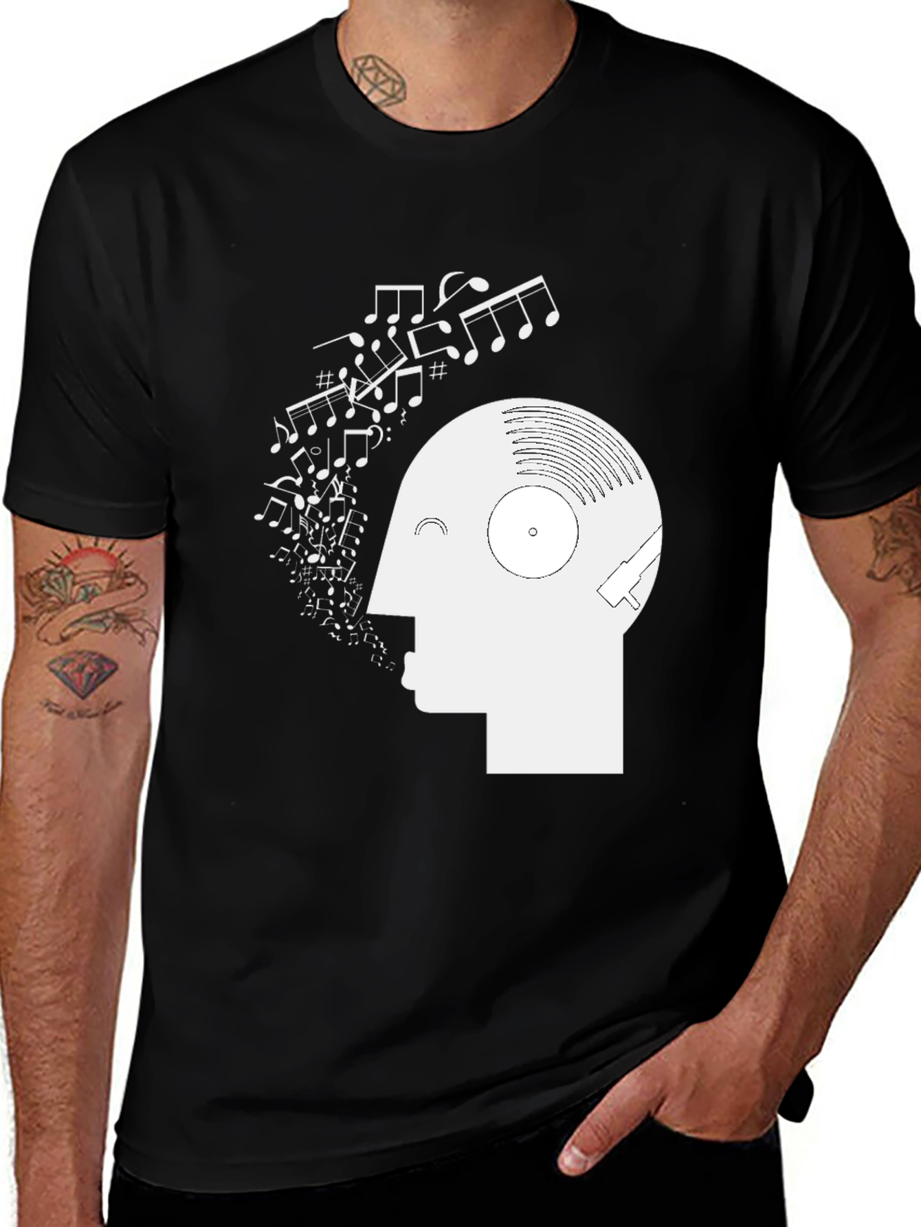 Black Musical Mind T-Shirt - Black Graphic Tee main image