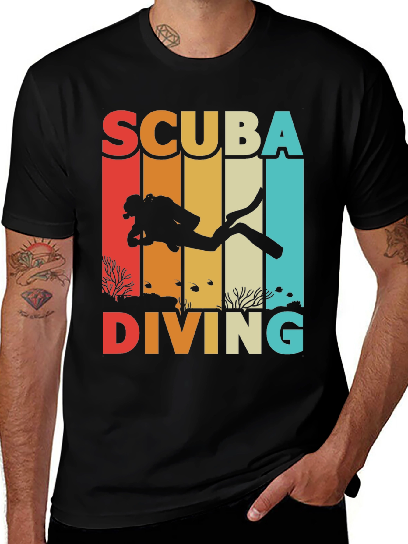 Variant 22 of Scuba Diving Retro Style T-Shirt