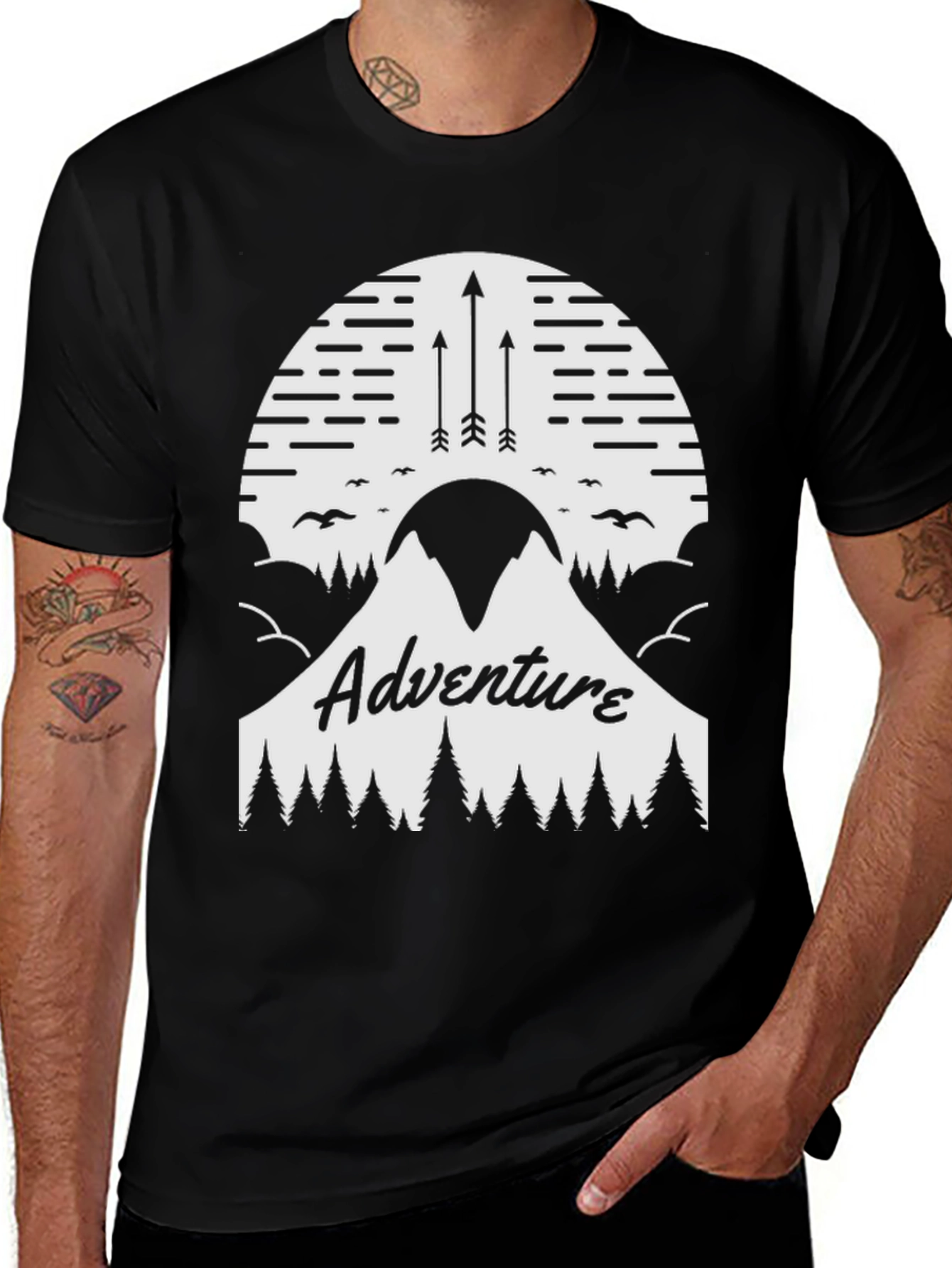 Adventure Graphic Tee - Mountain Arrow Design