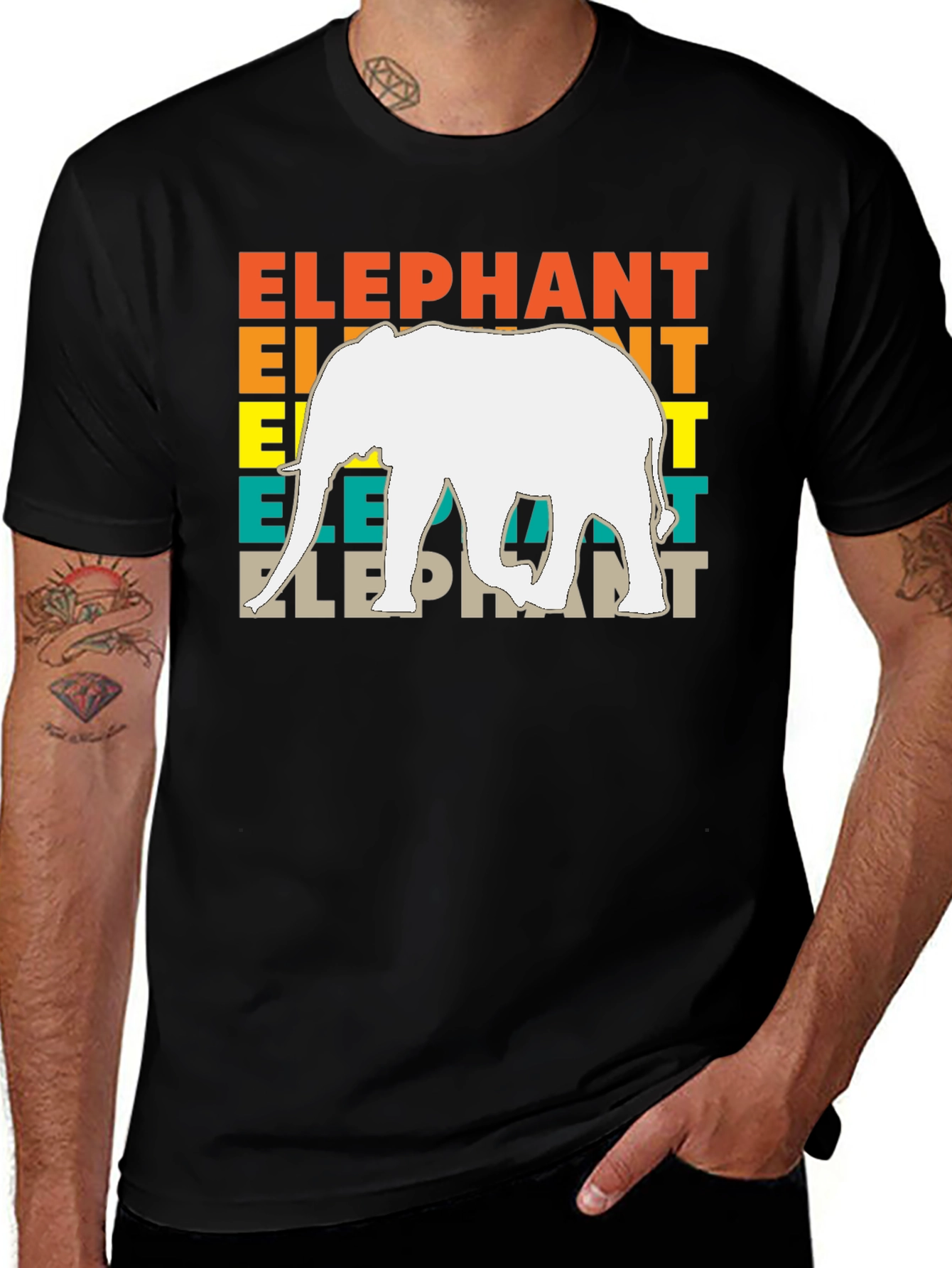 Variant 16 of Retro Elephant Graphic Print Tee