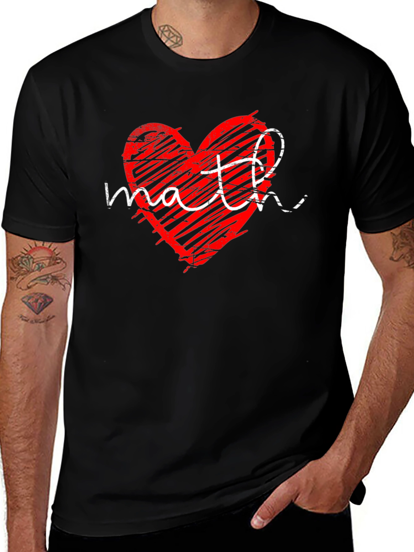 Math Heart Graphic T-Shirt - Perfect for Math Lovers