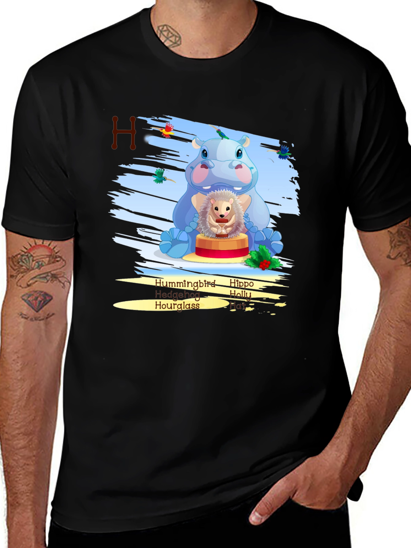 Hippo Hedgehog 'H' T-Shirt
