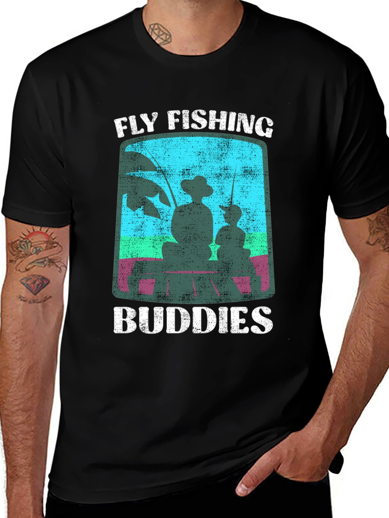 Fly Fishing Buddies Graphic T-Shirt