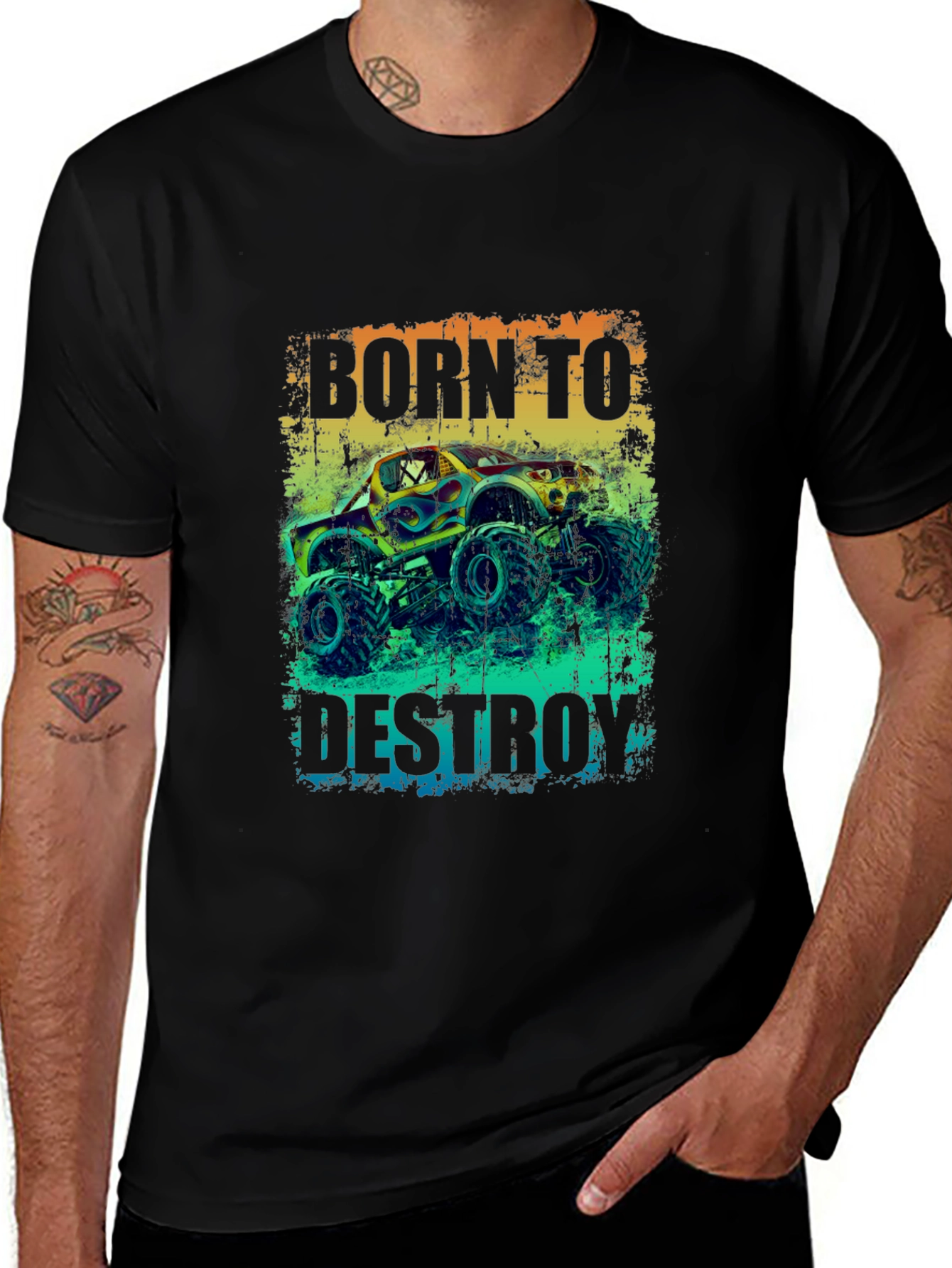 Variant 6 of Born to Destroy Monster Truck Graphic Tee