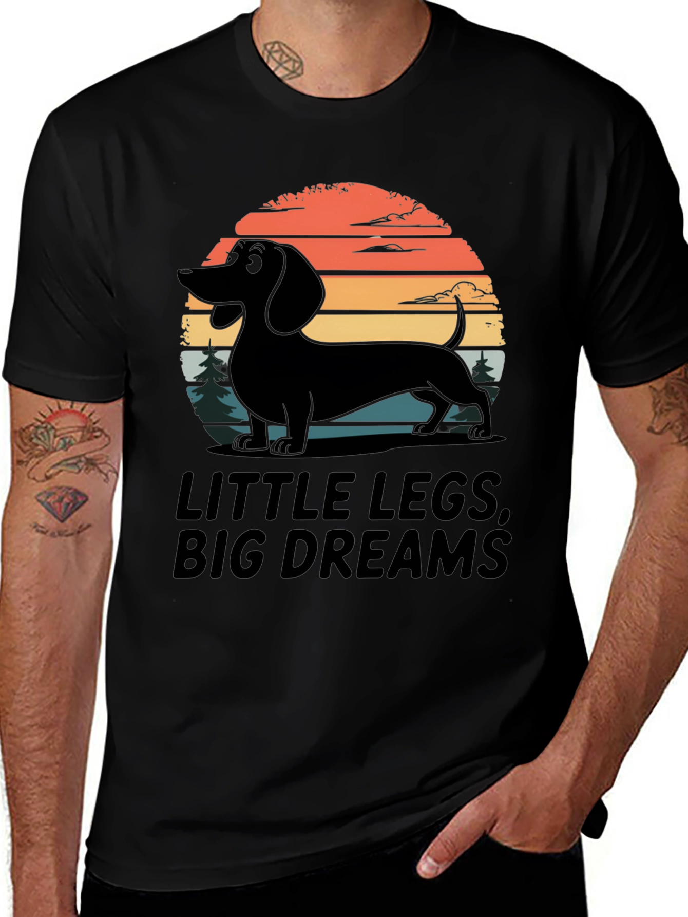 Variant 15 of Little Legs Big Dreams Dachshund T-Shirt
