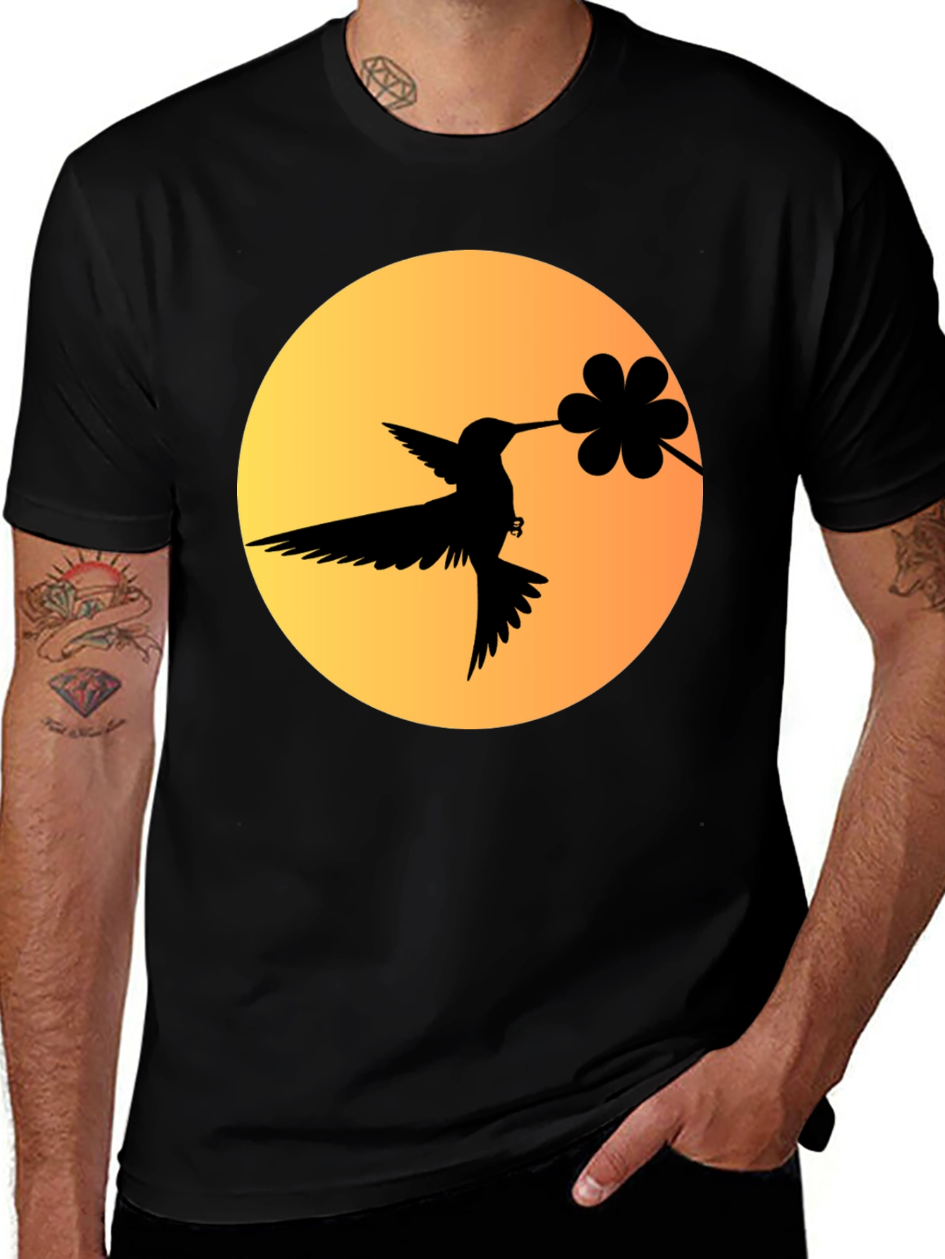 Variant 26 of Hummingbird & Flower Graphic Tee