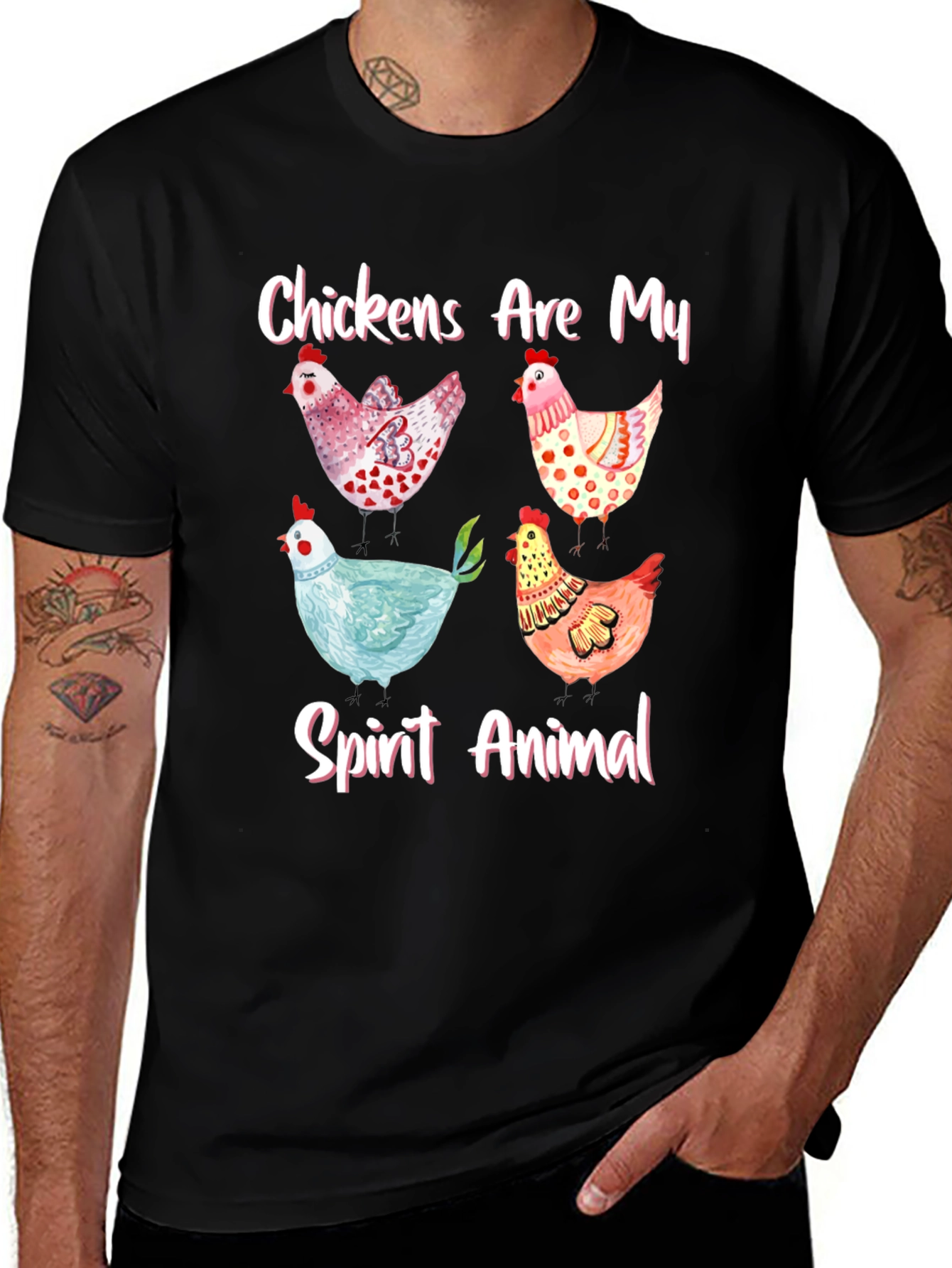Variant 17 of Chickens Are My Spirit Animal Graphic T-Shirt