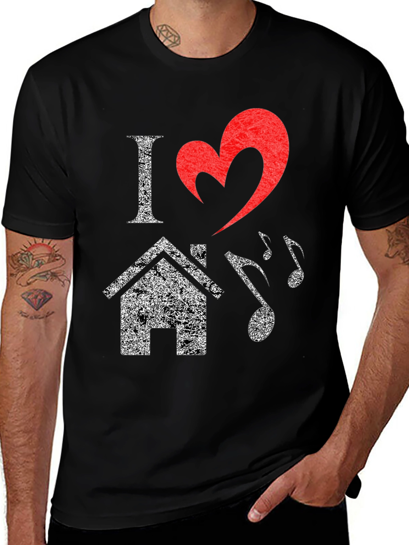 Variant 4 of I Love House Music T-Shirt - Graphic Tee