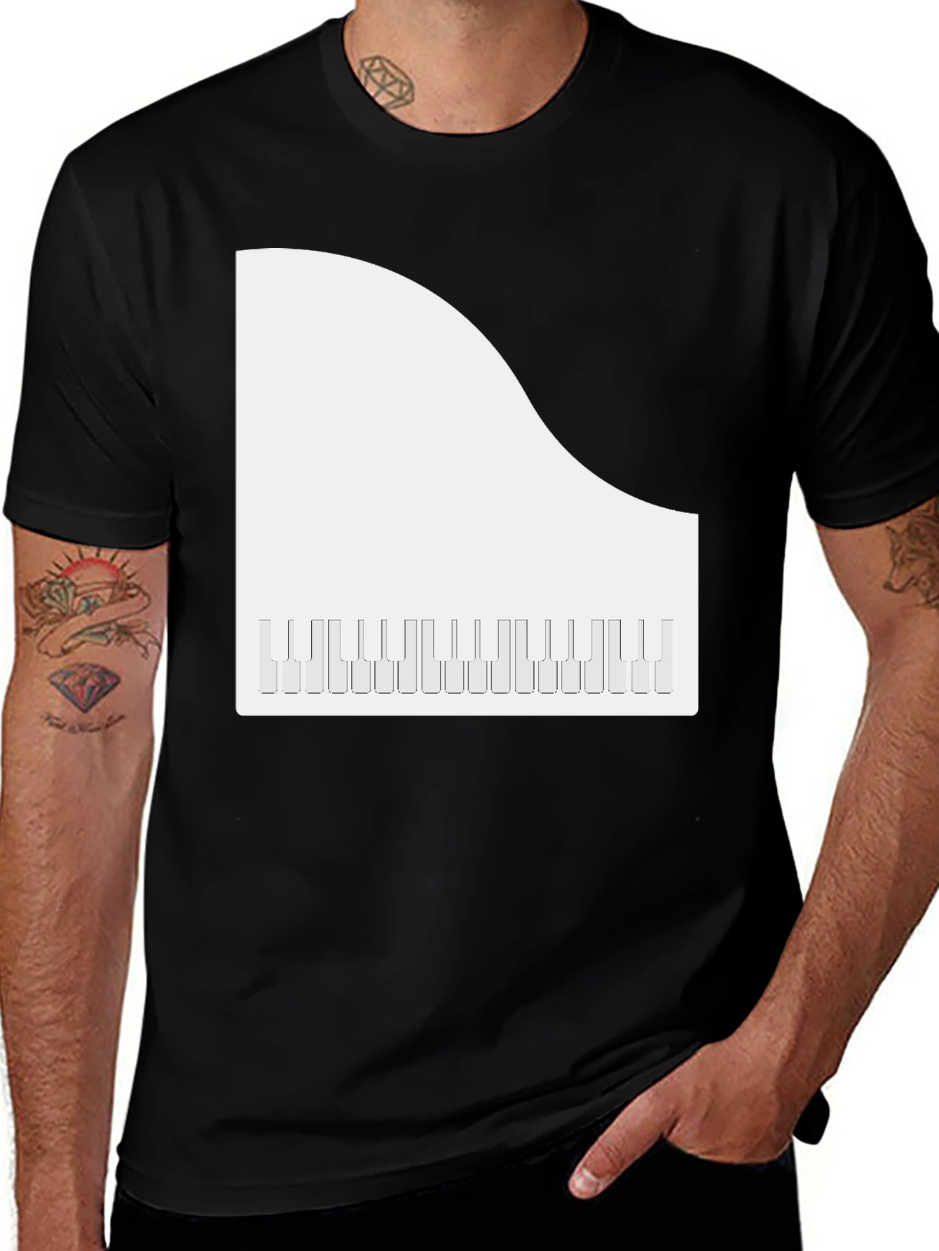 Variant 30 of Piano Keys Graphic Tee - Black