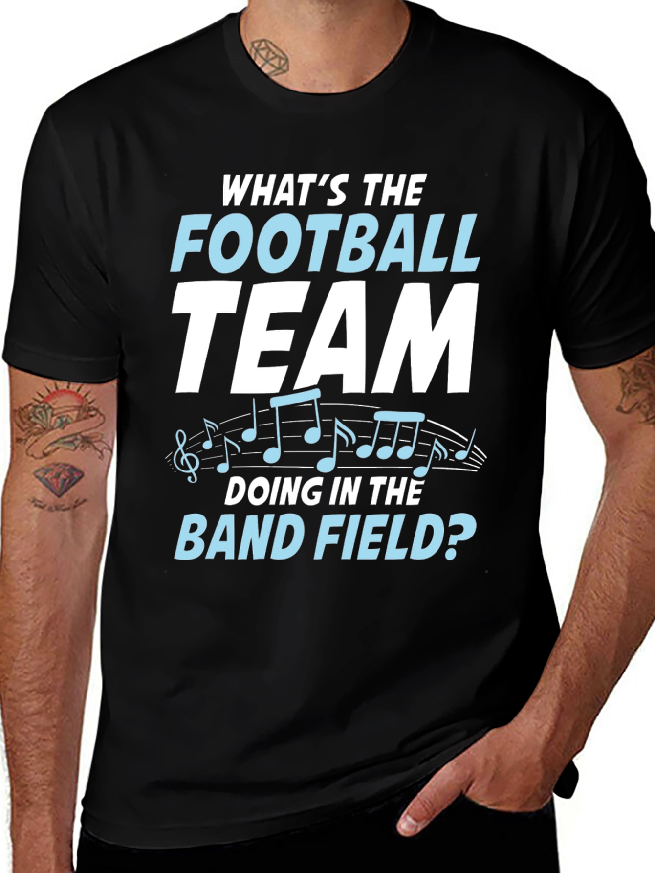 Variant 5 of Funny Football Band T-Shirt - What's The Football Team Doing