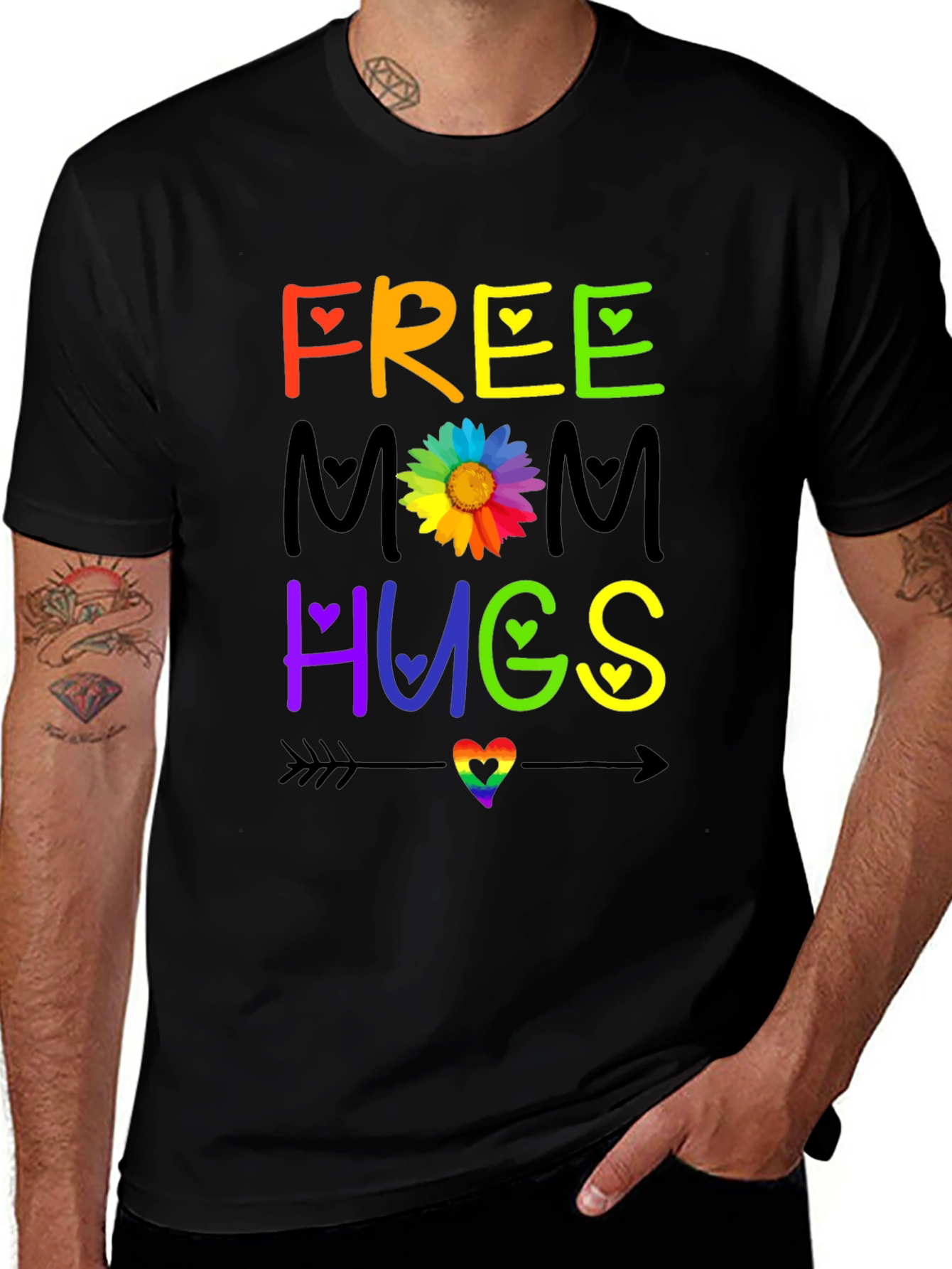 Rainbow Free Mom Hugs T-Shirt - LGBTQ+ Pride
