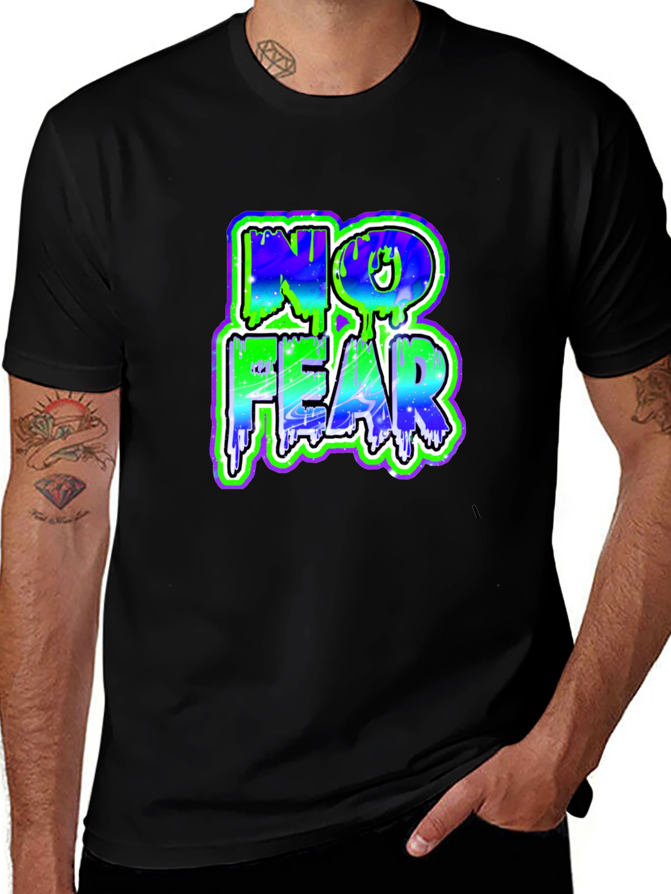 No Fear Graphic Print Black T-Shirt