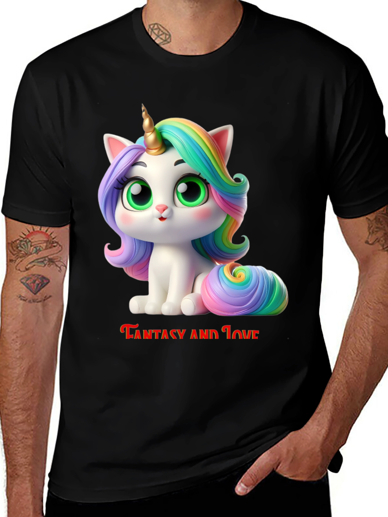 Variant 20 of Fantasy & Love Unicorn Kitty Graphic Tee