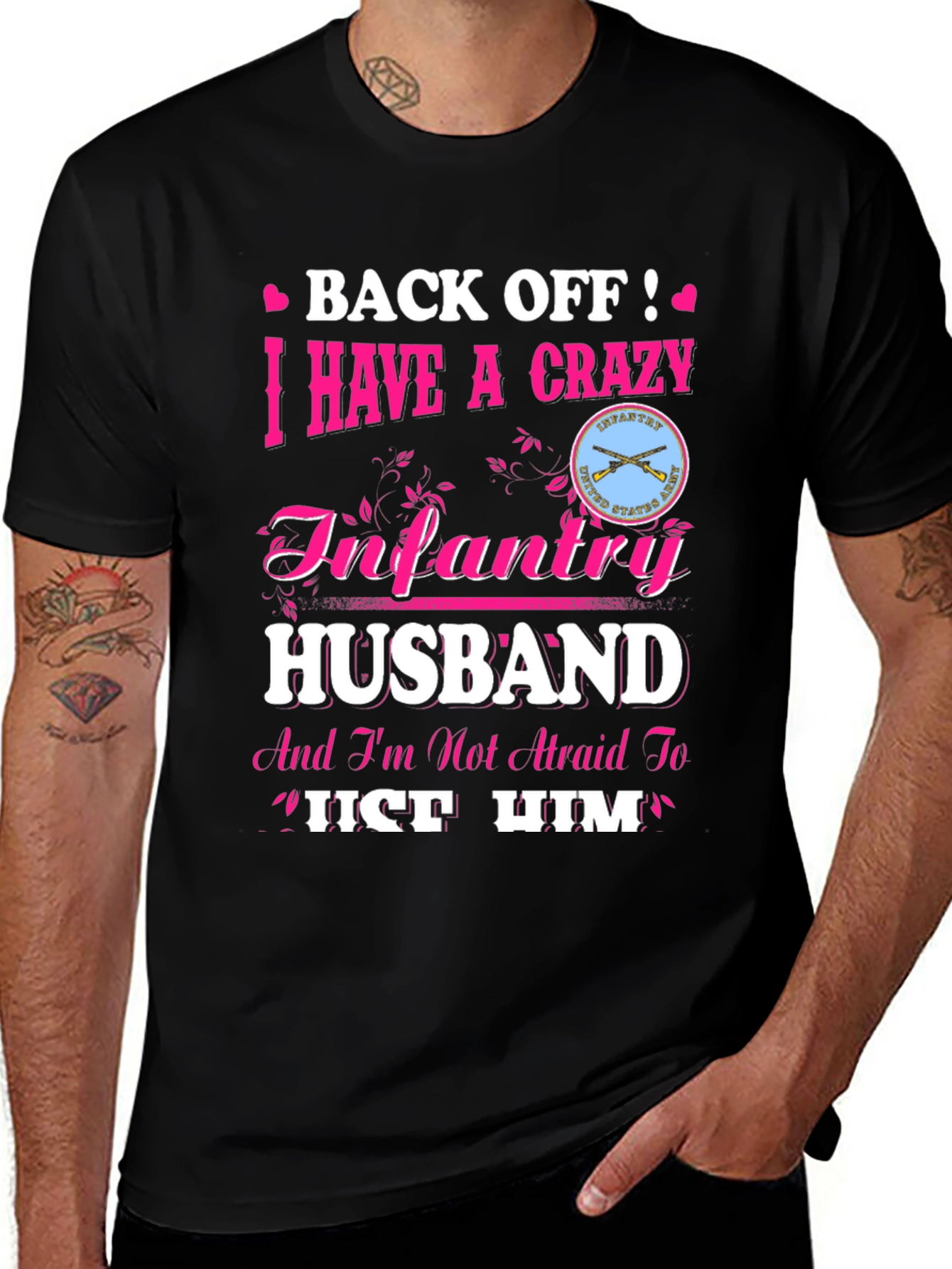 Crazy Infantry Husband Novelty Graphic Tee
